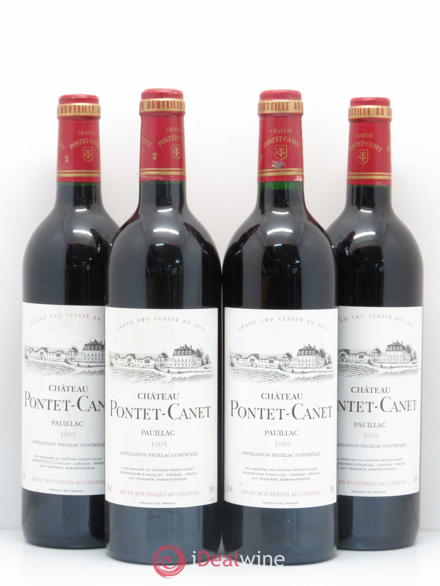 Château Pontet Canet 5ème Grand Cru Classé 1995 - Lot de 4 bouteilles - 0