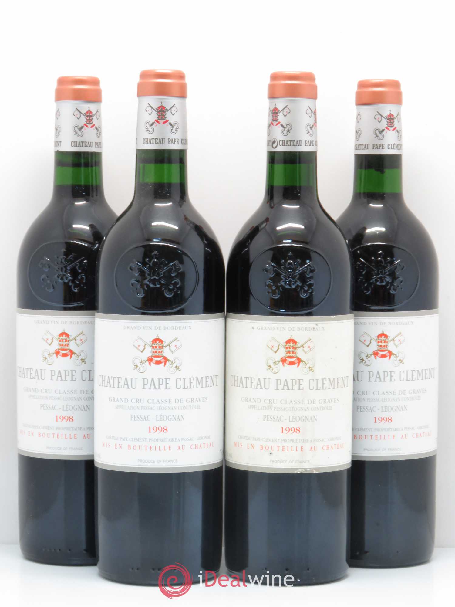 Château Pape Clément Cru Classé de Graves 1998 - Lot de 4 bouteilles - 0