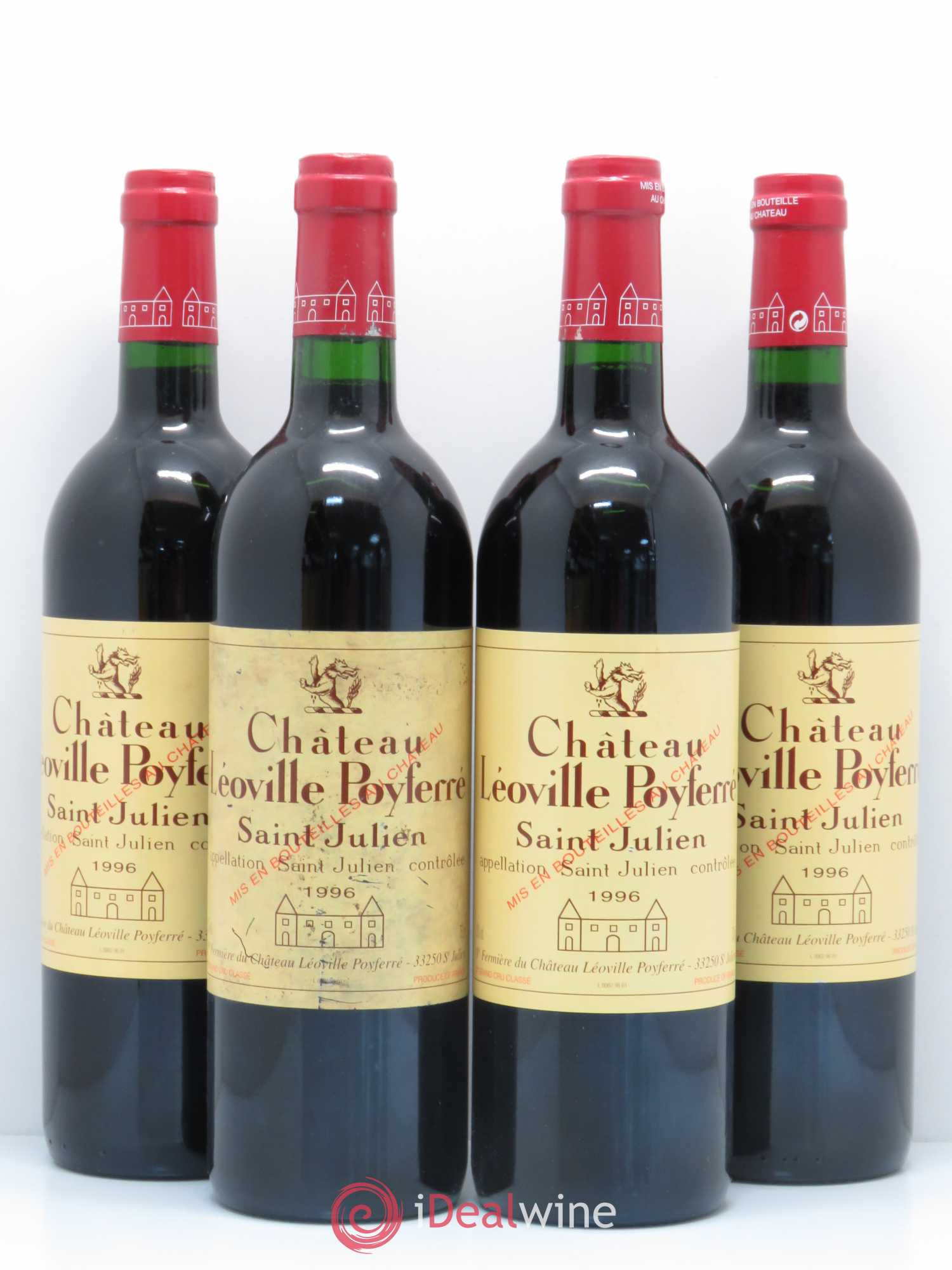 Château Léoville Poyferré 2ème Grand Cru Classé 1996 - Lot de 4 bouteilles - 0