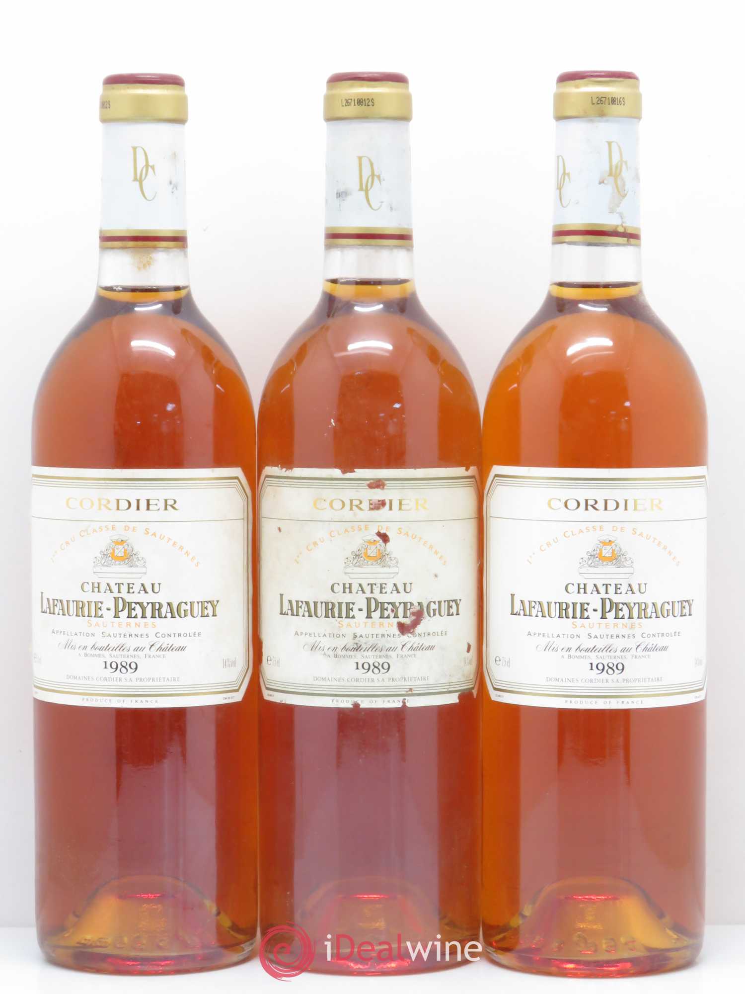Château Lafaurie-Peyraguey 1er Grand Cru Classé 1989 - Lotto di 3 bottiglie - 0