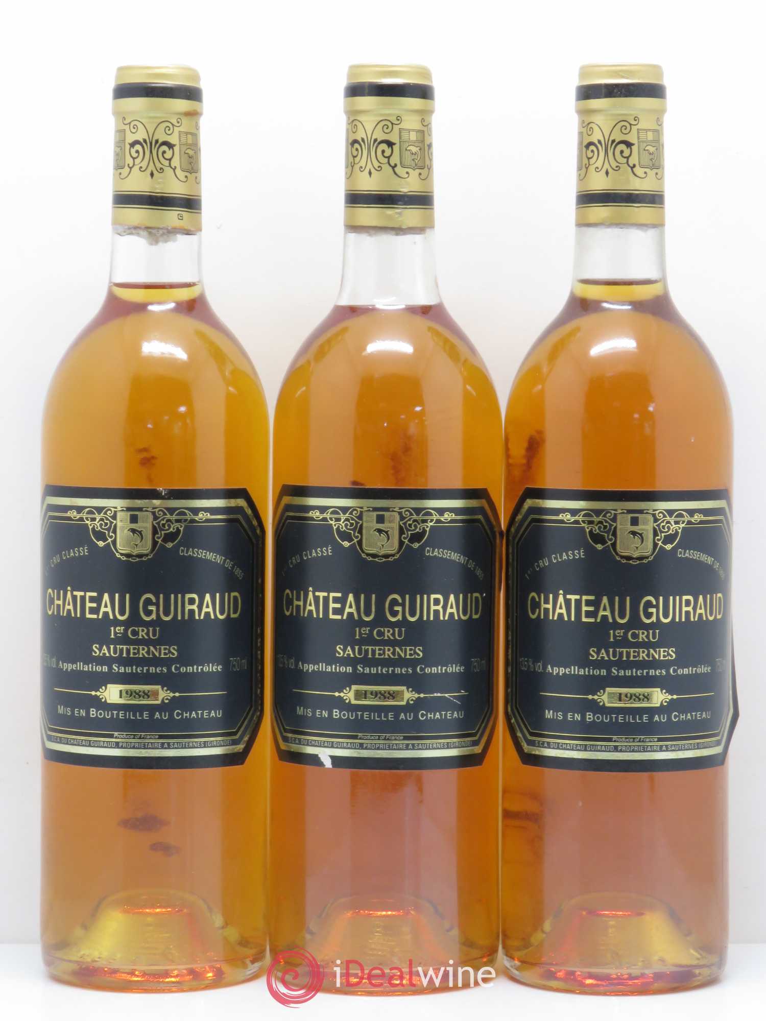 Château Guiraud 1er Grand Cru Classé (senza prezzo di riserva) 1988 - Lotto di 5 bottiglie - 1