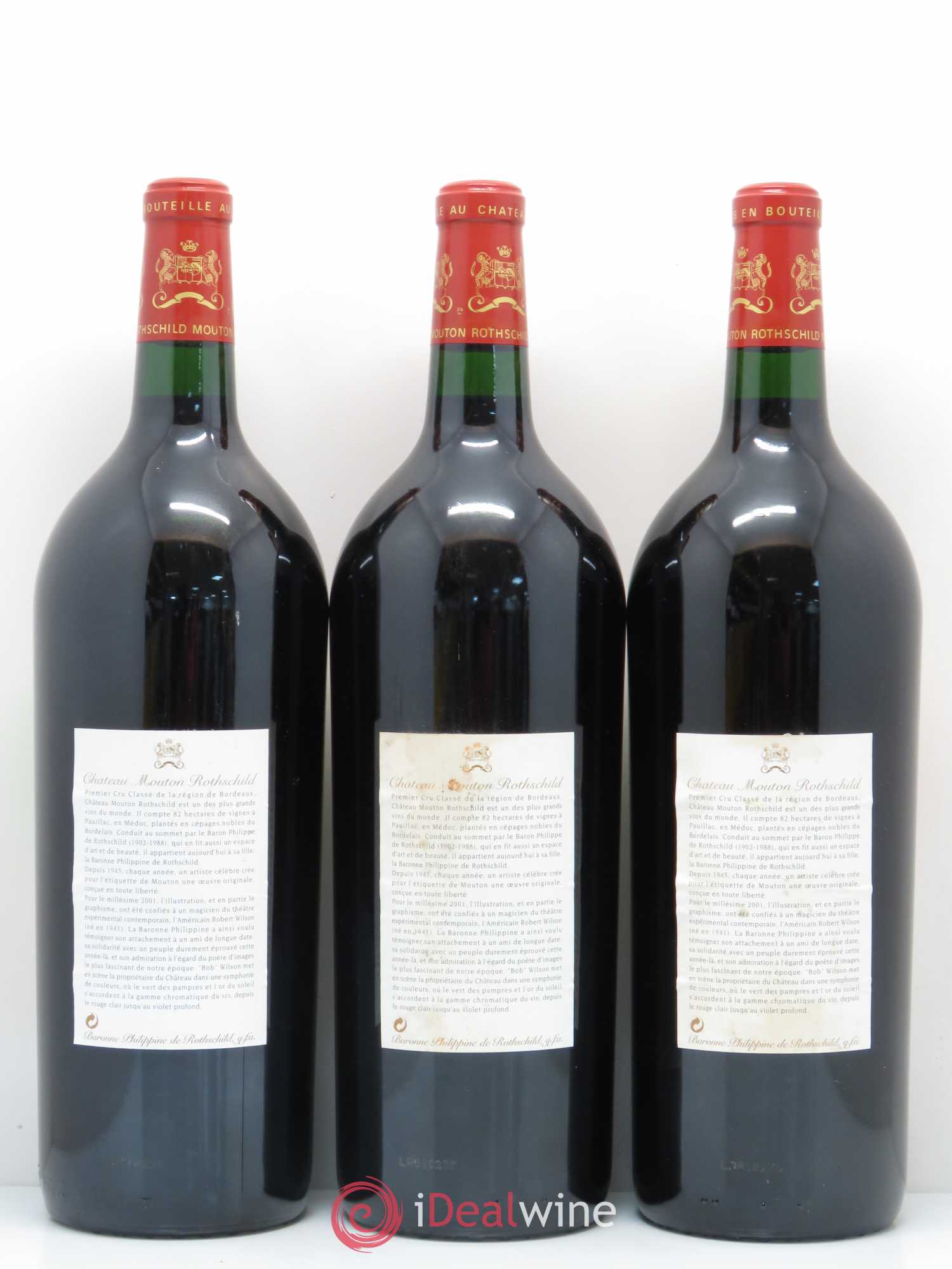 Château Mouton Rothschild 1er Grand Cru Classé 2001 - Lot de 6 magnums - 2