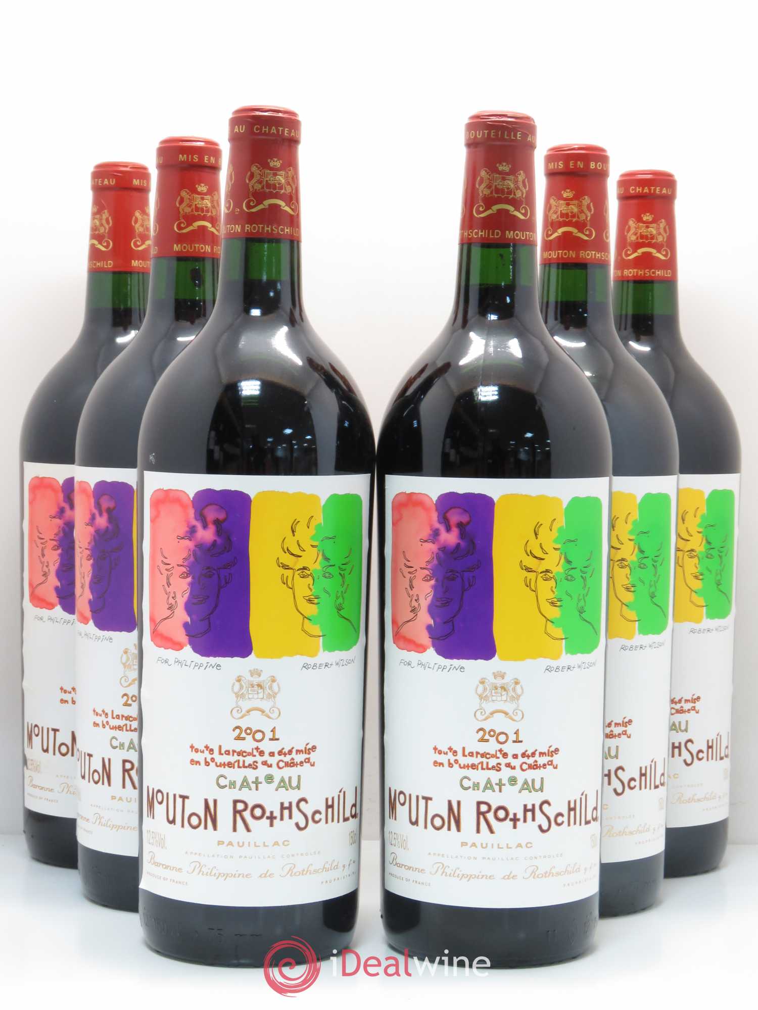 Château Mouton Rothschild 1er Grand Cru Classé 2001 - Lot de 6 magnums - 0