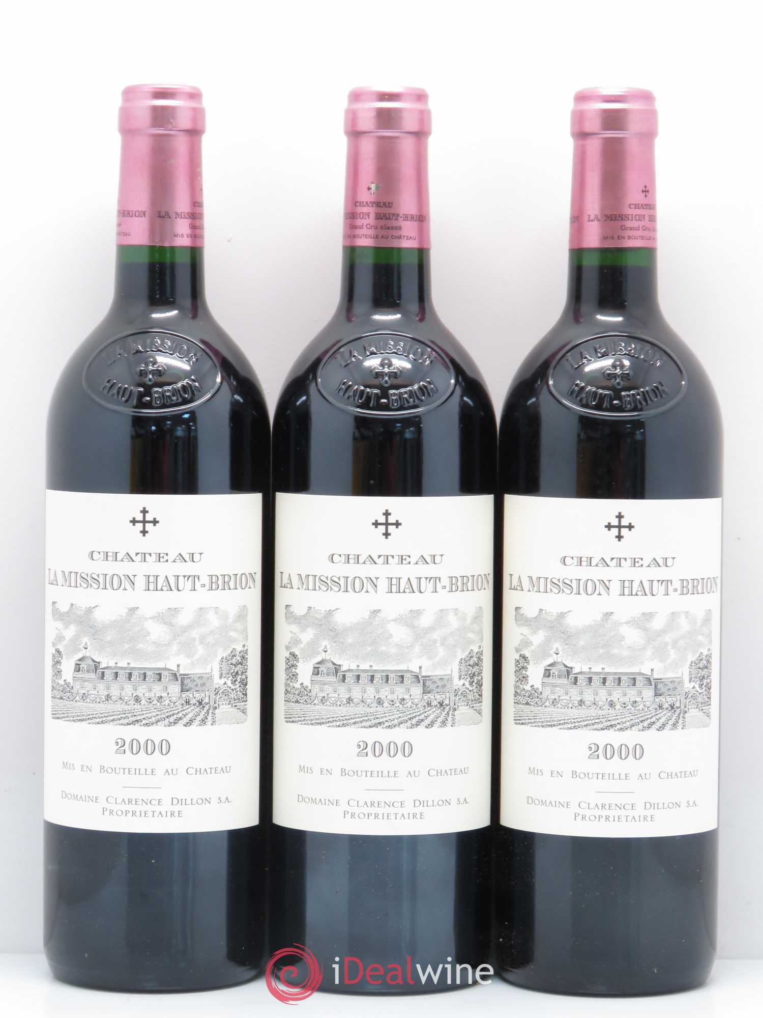 Château la Mission Haut-Brion Cru Classé de Graves 2000 - Lot de 3 bouteilles - 0