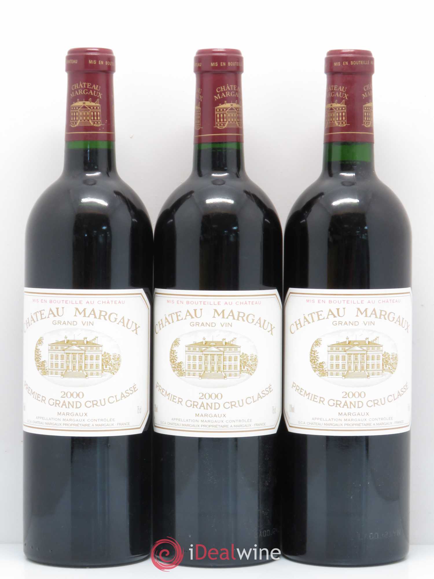 Château Margaux 1er Grand Cru Classé 2000 - Lot de 3 bouteilles - 0