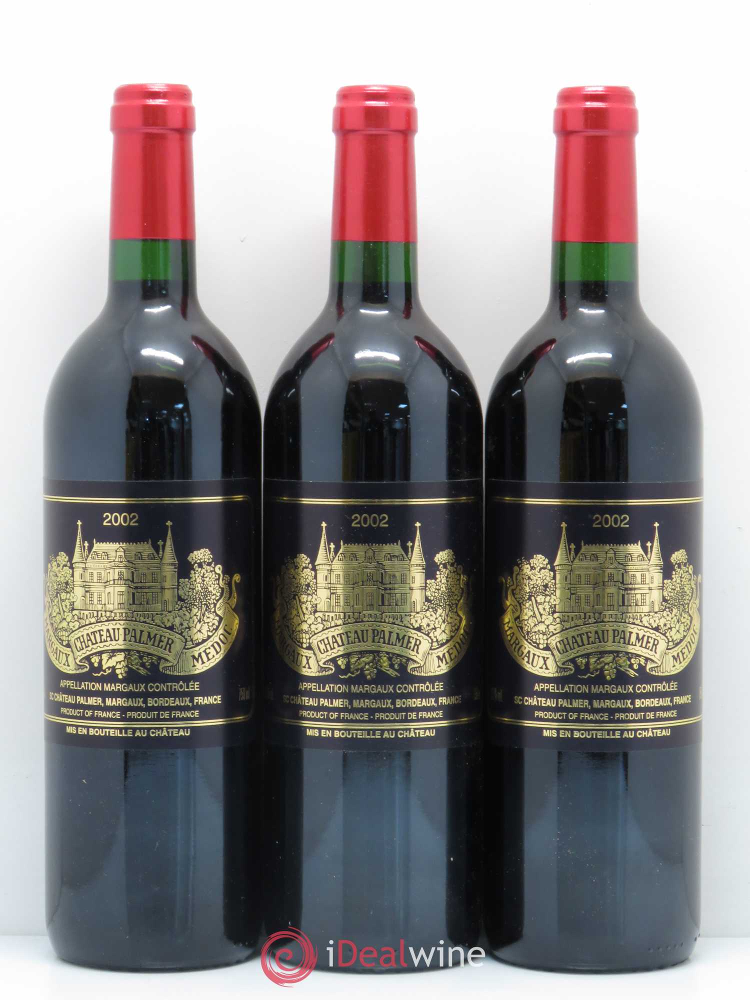 Château Palmer 3ème Grand Cru Classé 2002 - Lot de 3 bouteilles - 0
