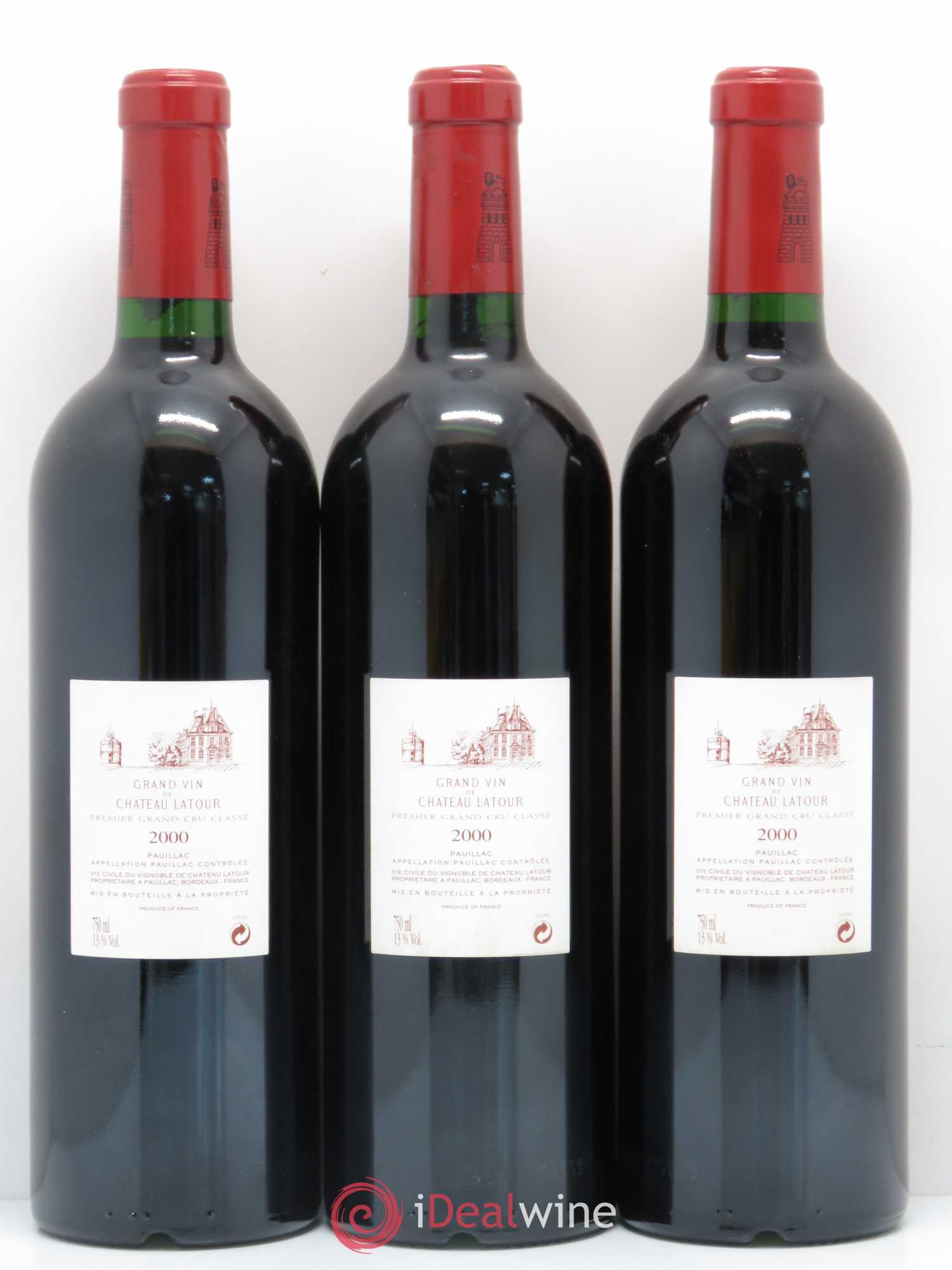 Château Latour 1er Grand Cru Classé 2000 - Lot de 3 bouteilles - 1