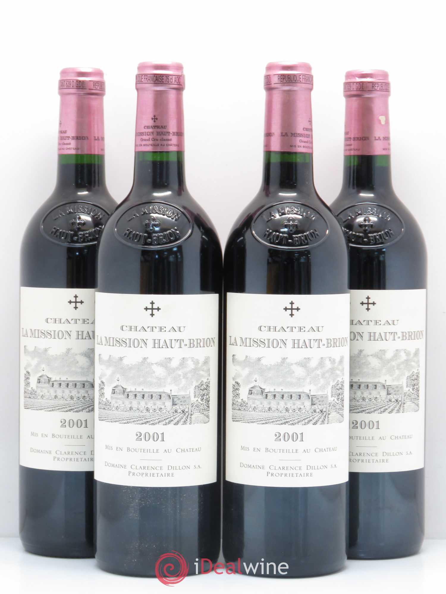 Château la Mission Haut-Brion Cru Classé de Graves 2001 - Lot de 4 bouteilles - 0