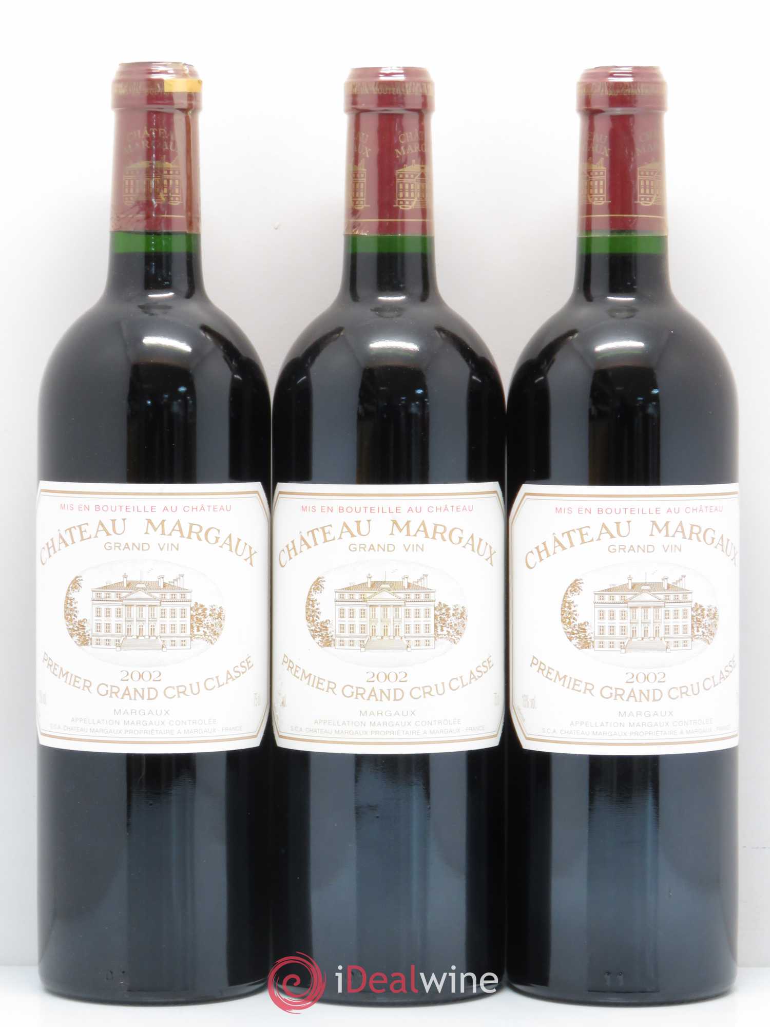 Château Margaux 1er Grand Cru Classé 2002 - Lot de 3 bouteilles - 0