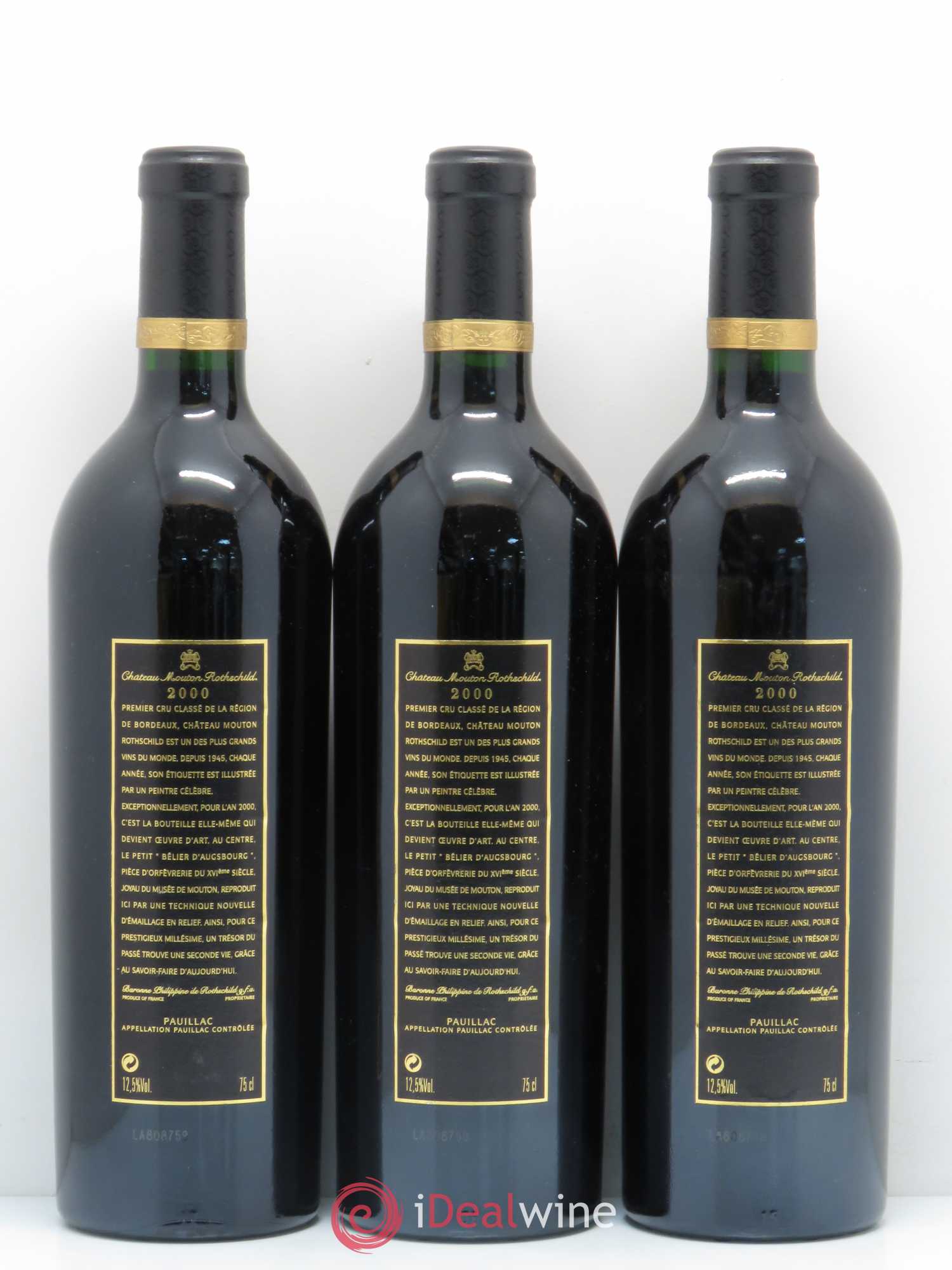 Château Mouton Rothschild 1er Grand Cru Classé 2000 - Lot de 12 bouteilles - 6