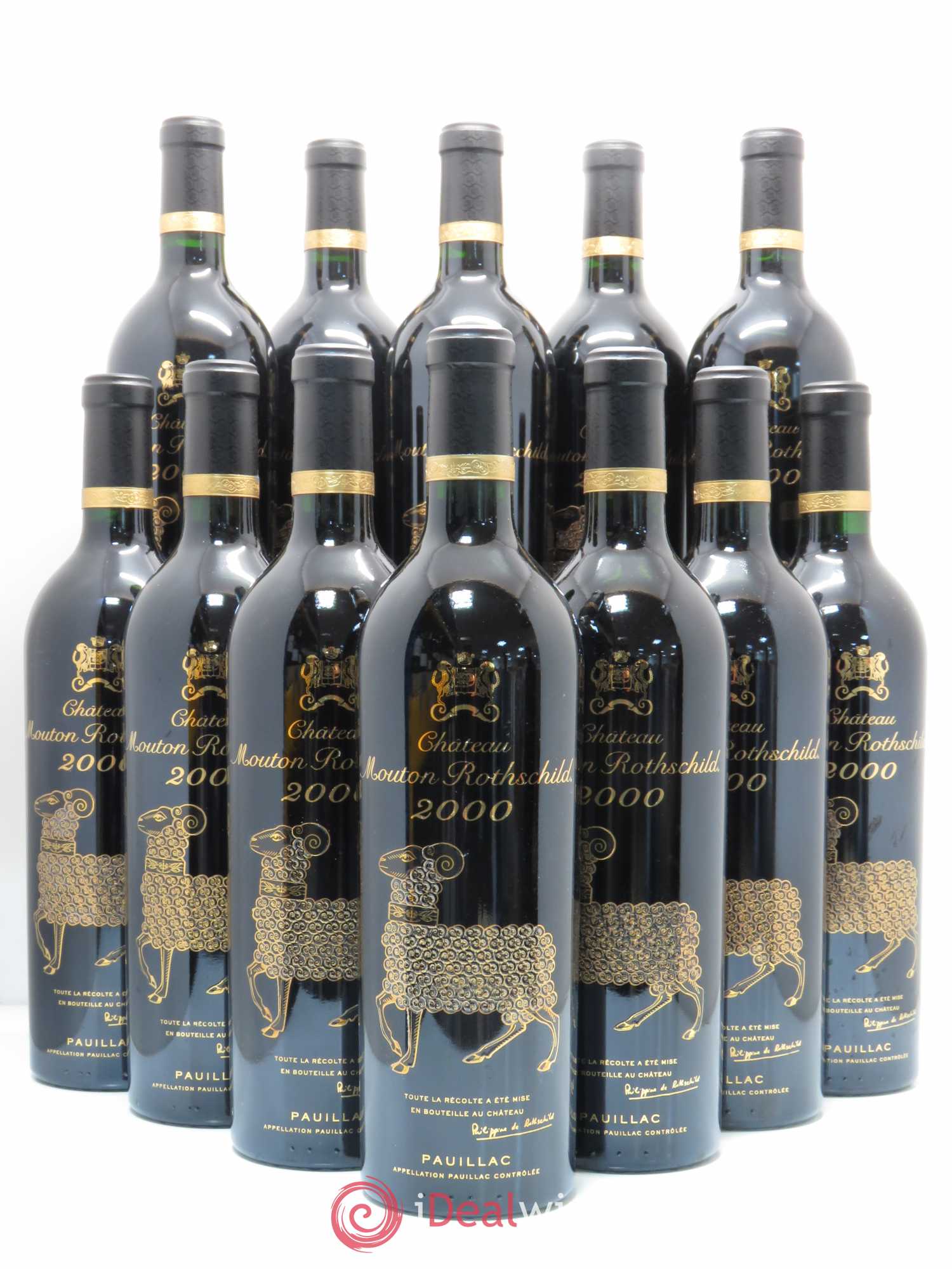 Château Mouton Rothschild 1er Grand Cru Classé 2000 - Lot de 12 bouteilles - 0