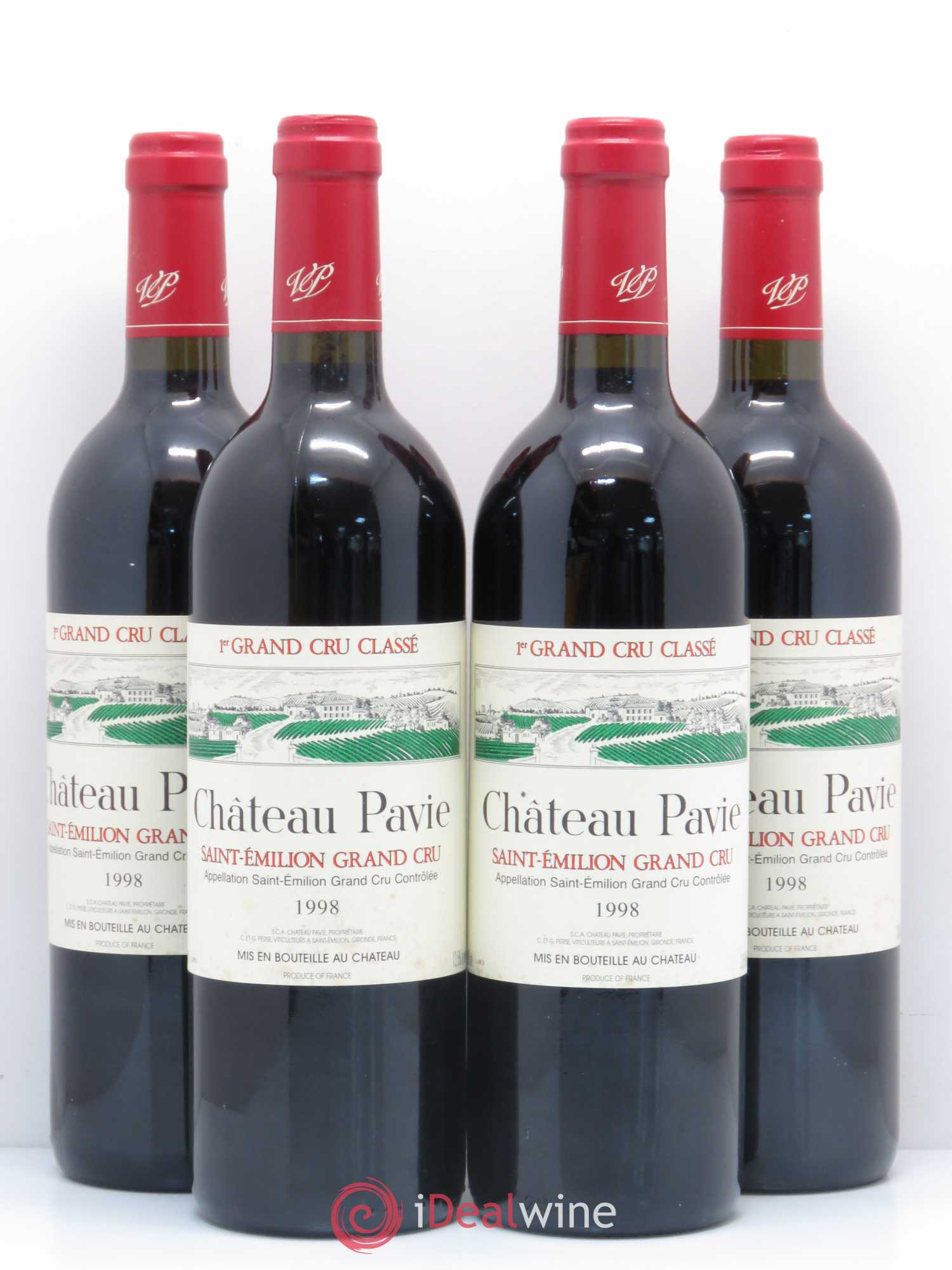 Château Pavie 1er Grand Cru Classé A 1998 - Lot de 4 bouteilles - 0