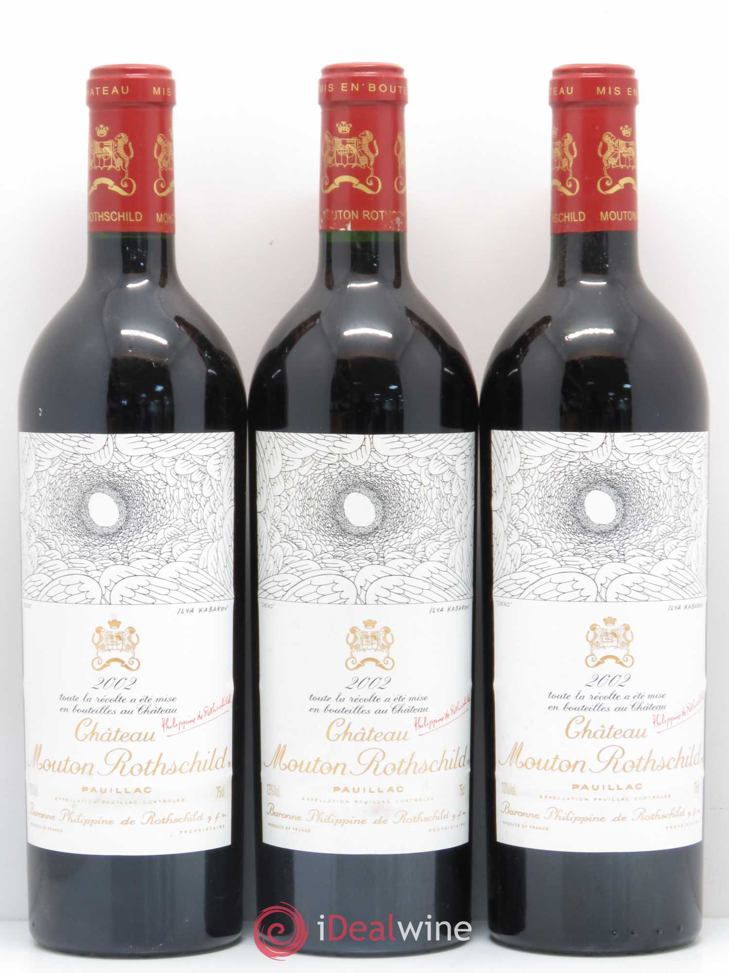 Château Mouton Rothschild 1er Grand Cru Classé 2002 - Lot de 6 bouteilles - 1
