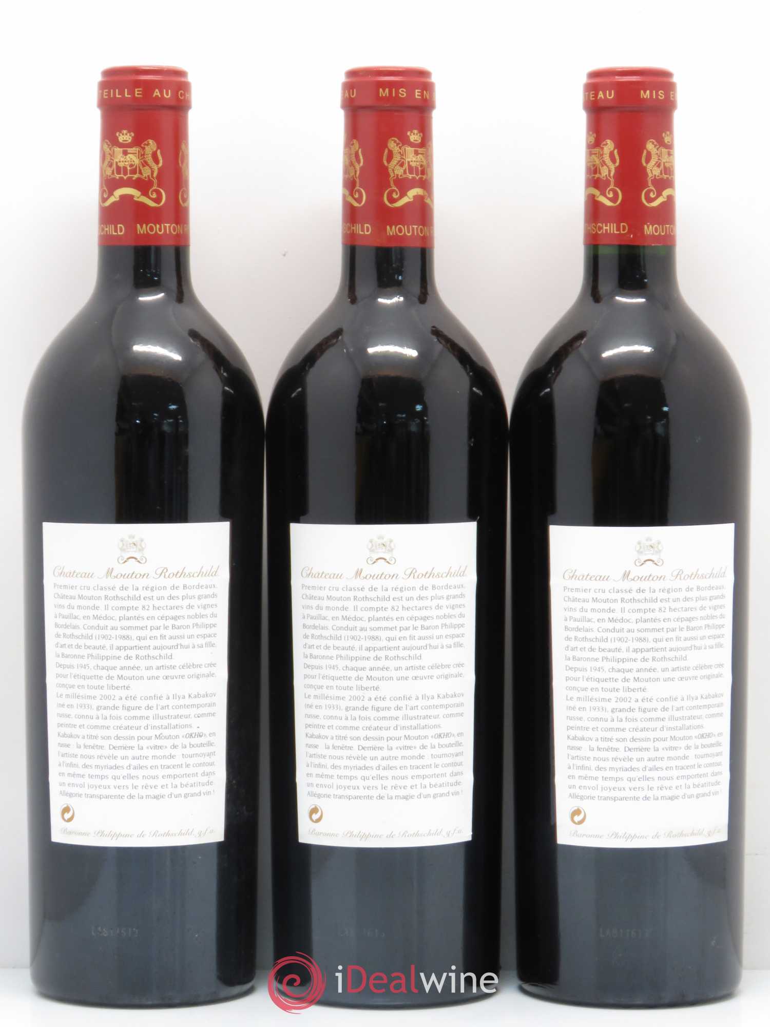 Château Mouton Rothschild 1er Grand Cru Classé 2002 - Lot de 6 bouteilles - 4