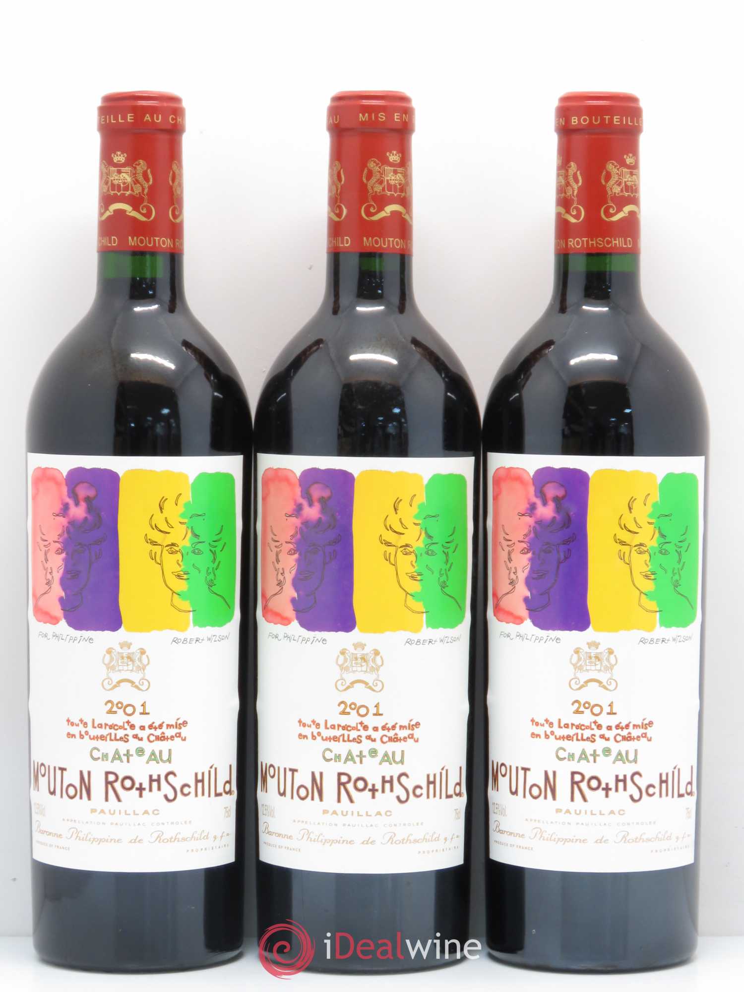 Château Mouton Rothschild 1er Grand Cru Classé 2001 - Lot de 6 bouteilles - 1