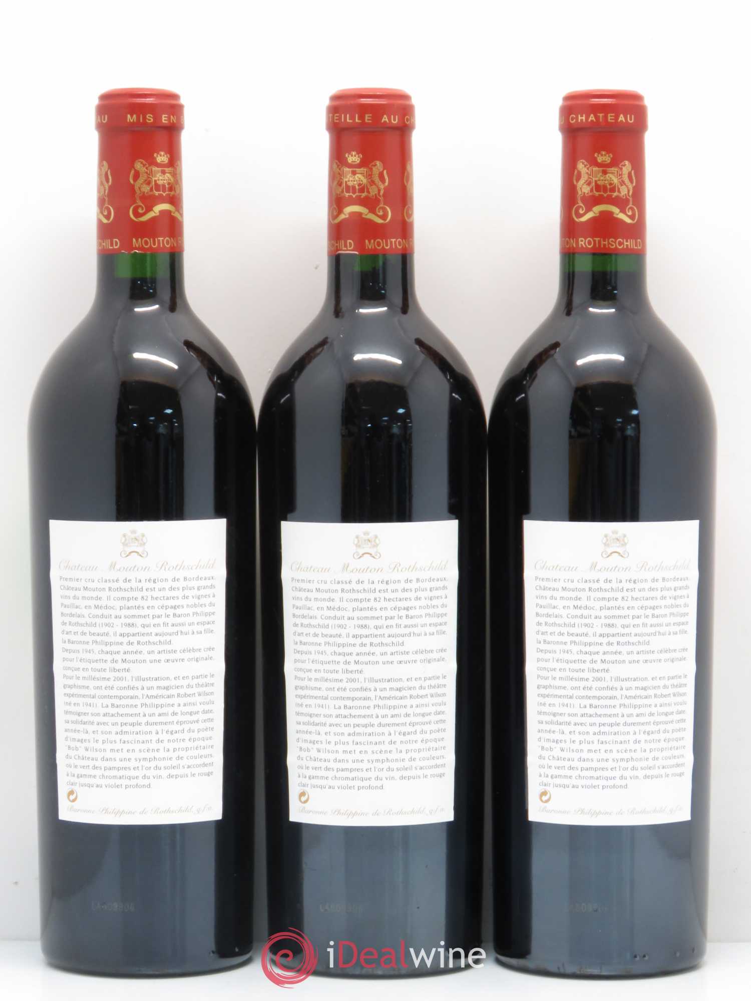 Château Mouton Rothschild 1er Grand Cru Classé 2001 - Lot de 6 bouteilles - 2