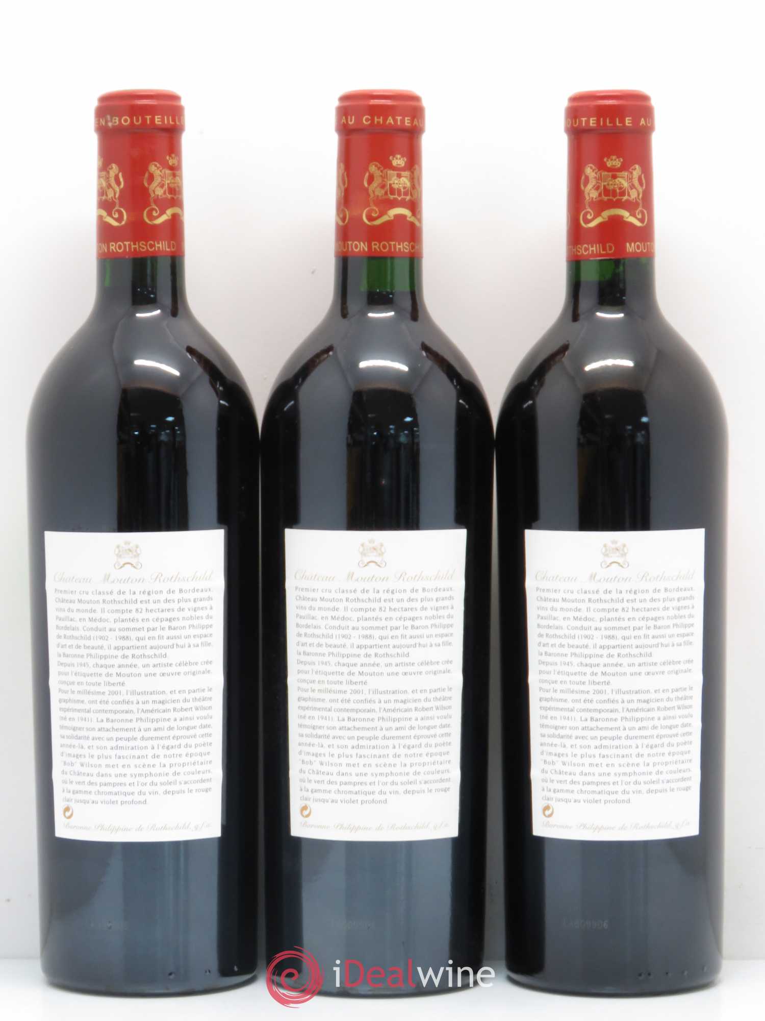 Château Mouton Rothschild 1er Grand Cru Classé 2001 - Lot de 6 bouteilles - 4