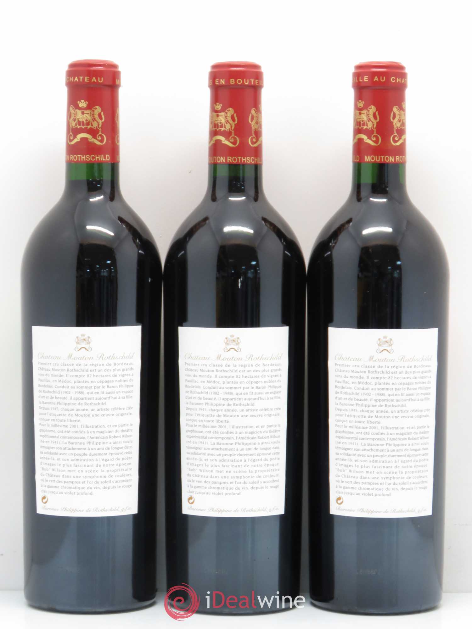 Château Mouton Rothschild 1er Grand Cru Classé 2001 - Lot de 12 bouteilles - 2