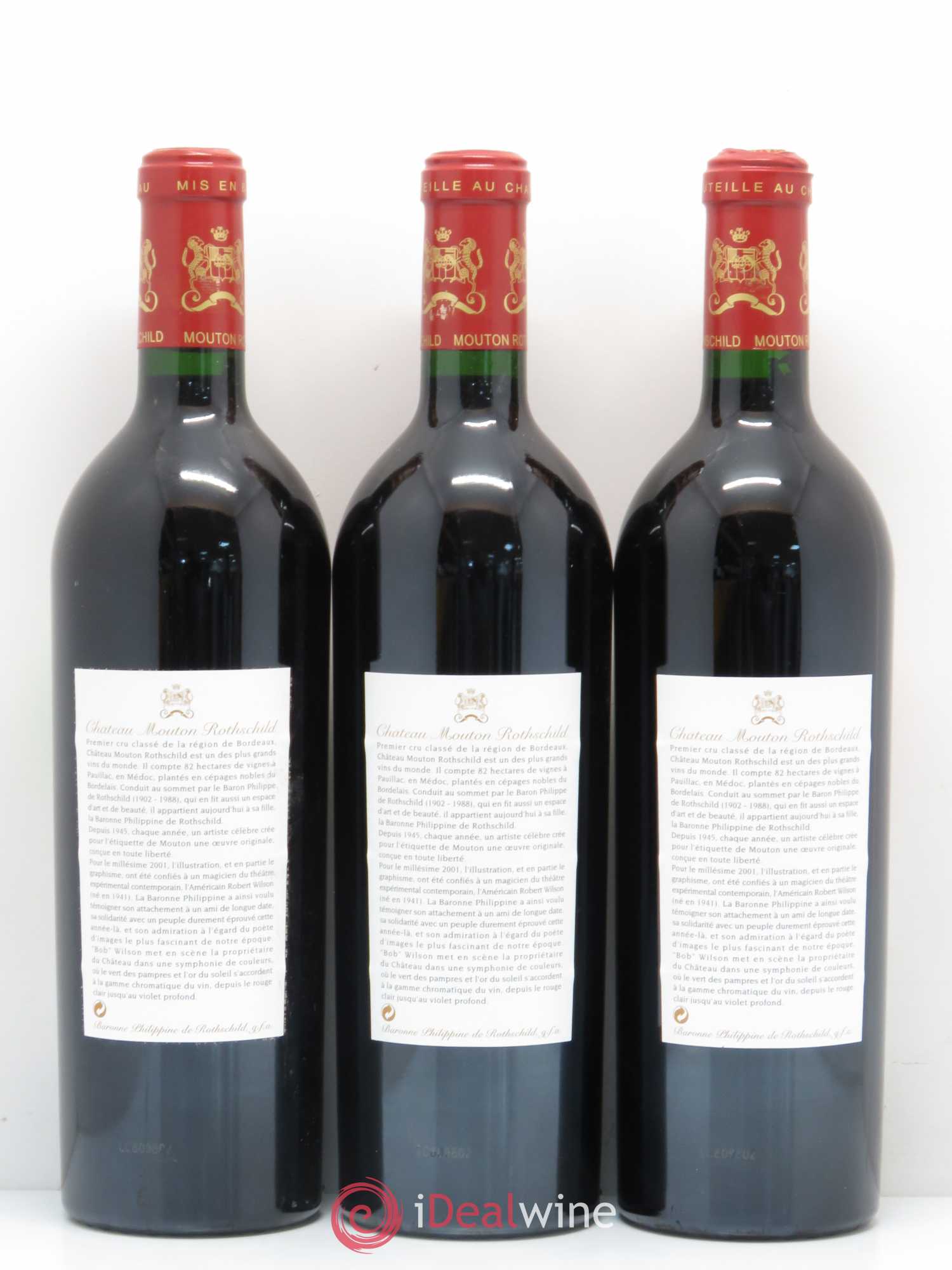 Château Mouton Rothschild 1er Grand Cru Classé 2001 - Lot de 12 bouteilles - 6