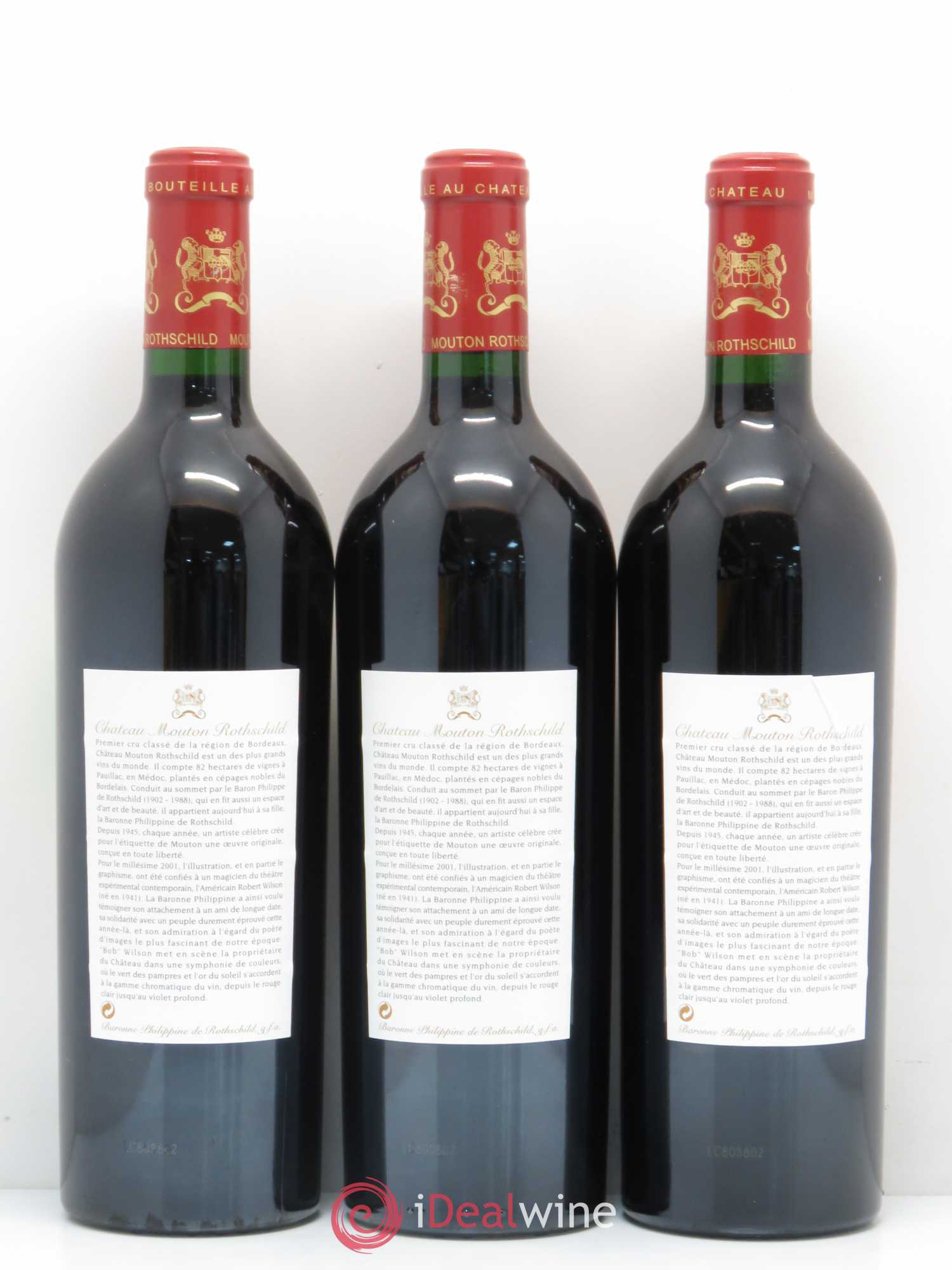 Château Mouton Rothschild 1er Grand Cru Classé 2001 - Lot de 12 bouteilles - 8