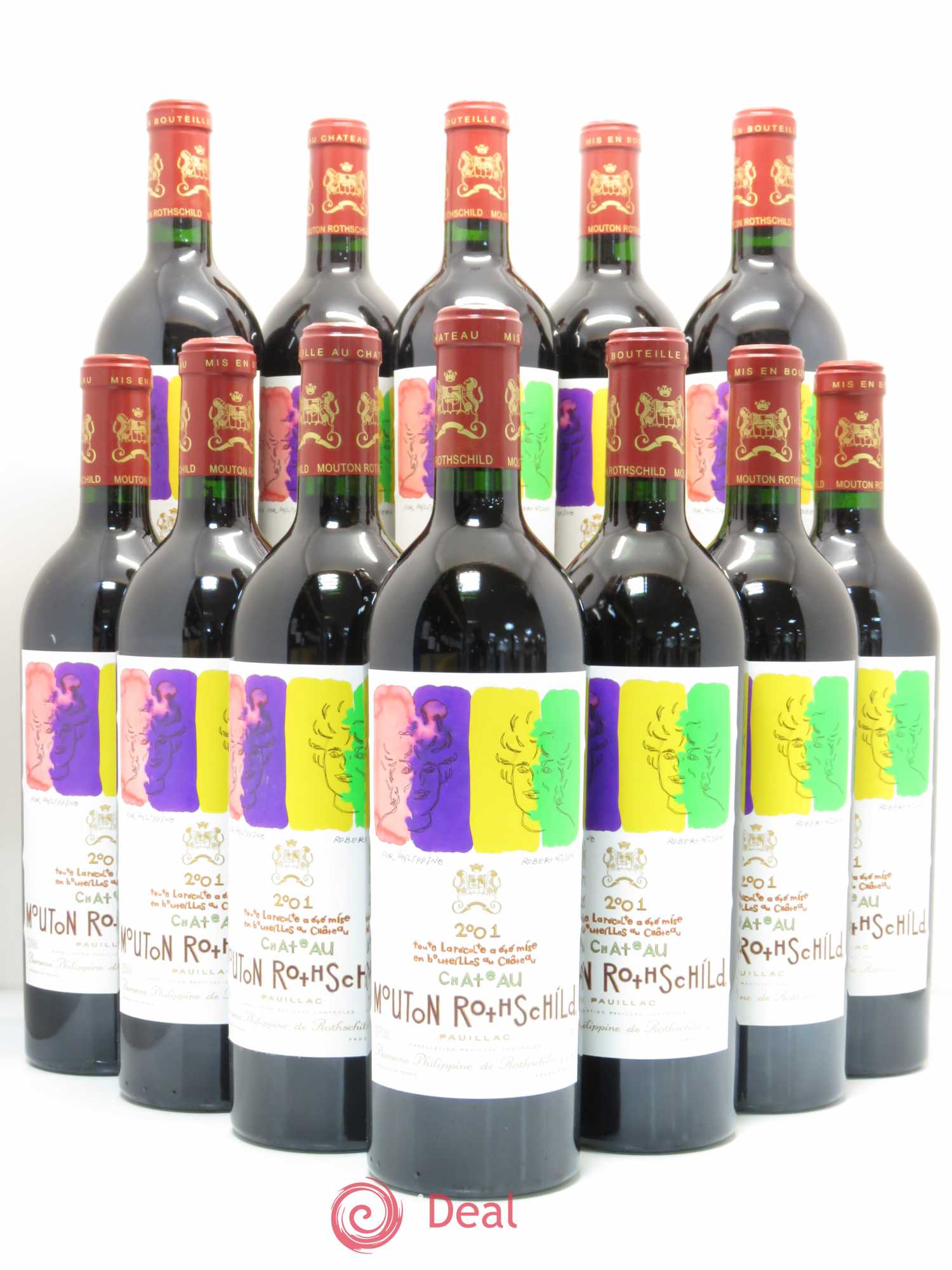 Château Mouton Rothschild 1er Grand Cru Classé 2001 - Lot de 12 bouteilles - 0