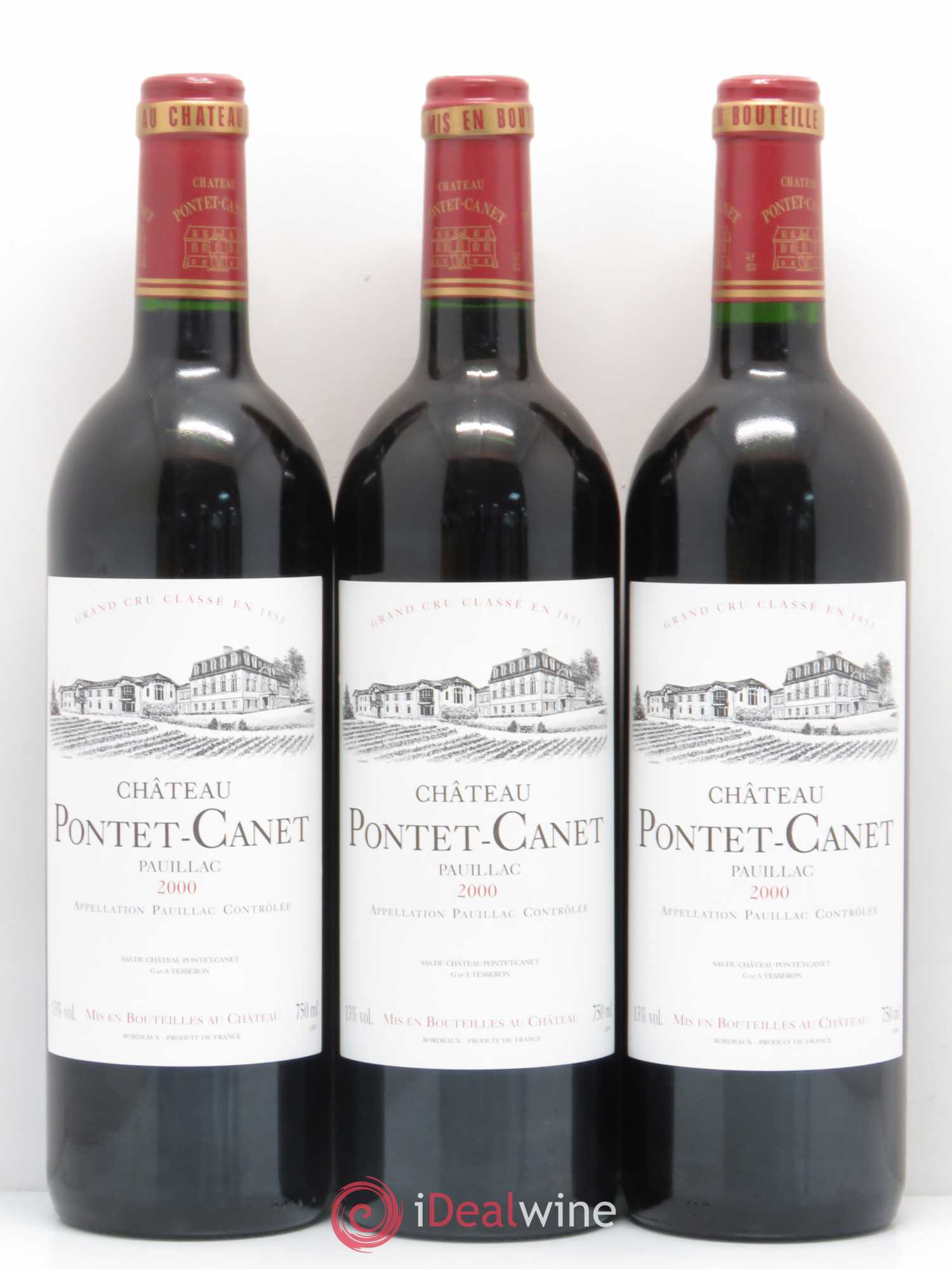 Château Pontet Canet 5ème Grand Cru Classé 2000 - Lot de 12 bouteilles - 1