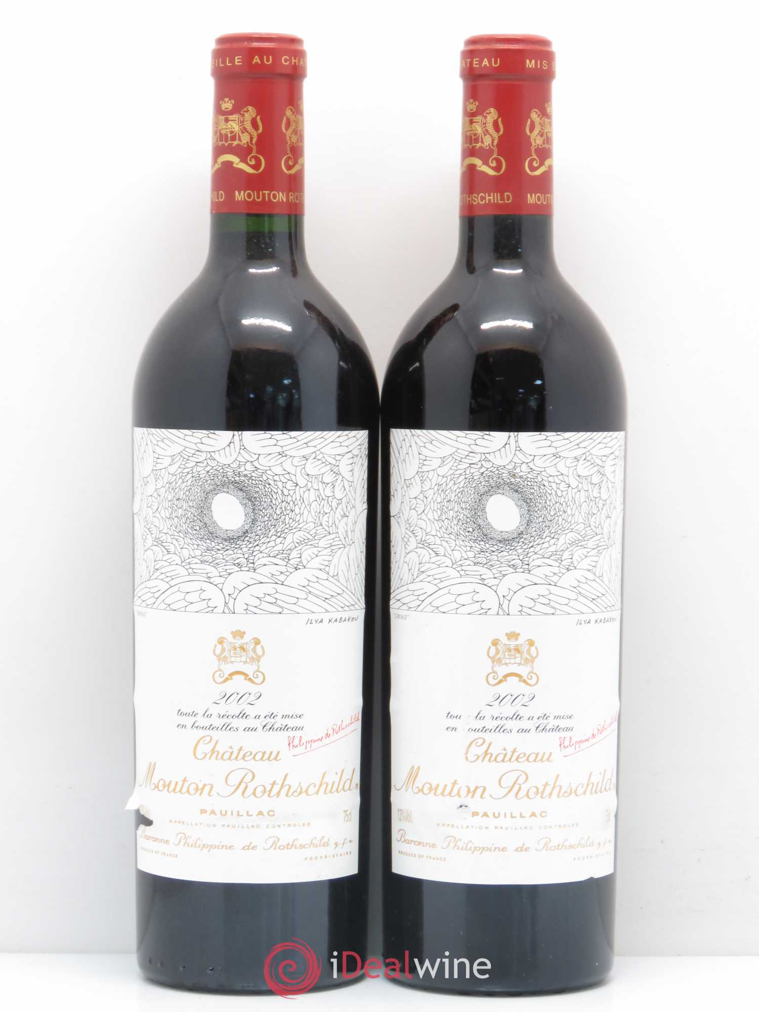 Château Mouton Rothschild 1er Grand Cru Classé 2002 - Lot de 2 bouteilles - 0