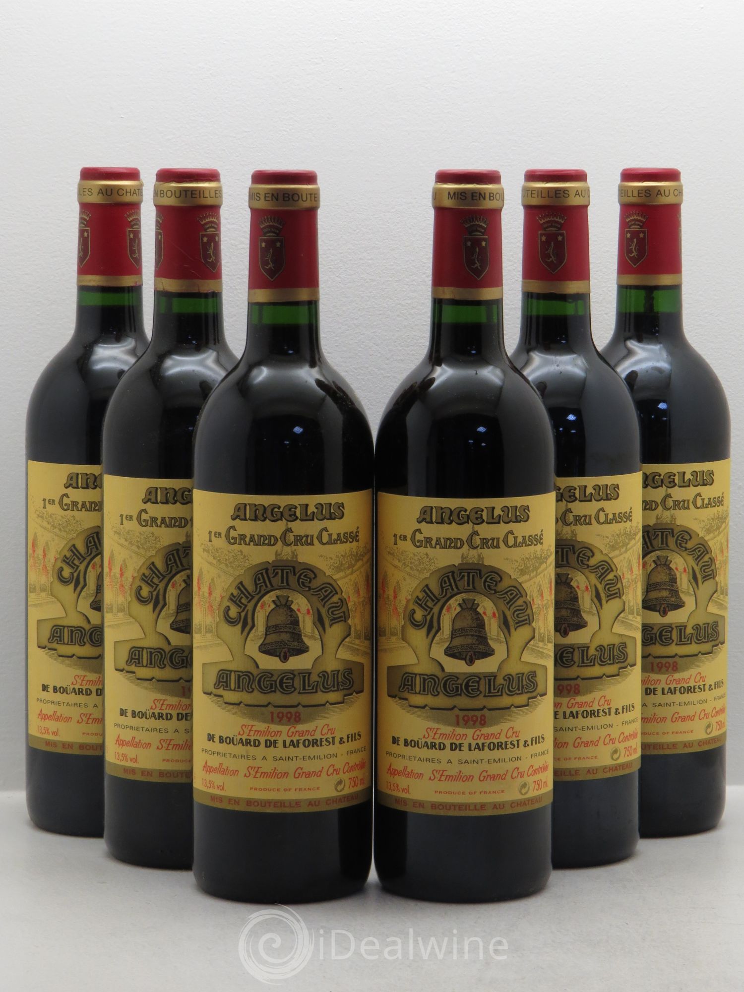 Château Angélus 1er Grand Cru Classé A 1998 - Lot de 6 bouteilles - 0