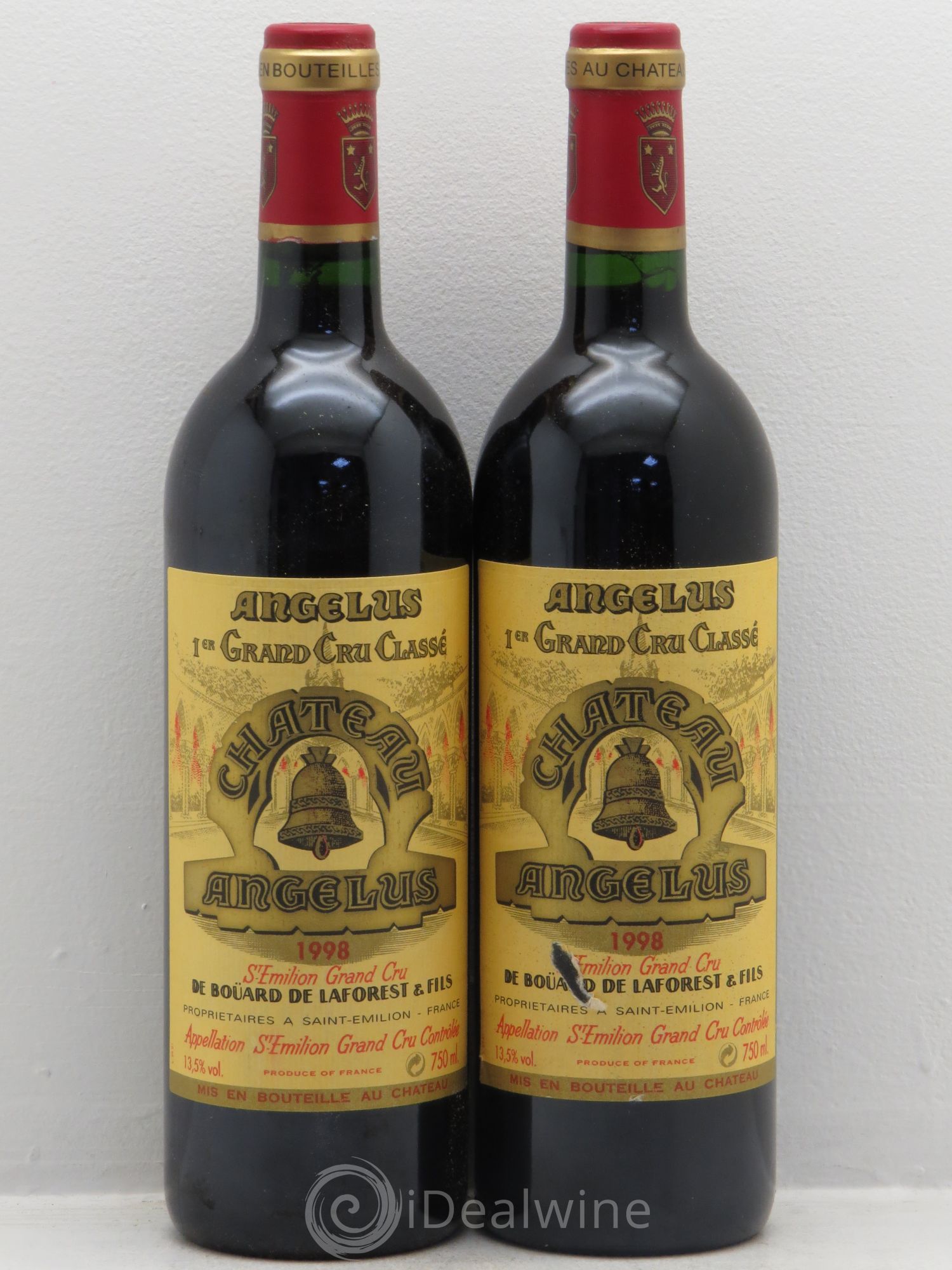 Château Angélus 1er Grand Cru Classé A 1998 - Lot de 2 bouteilles - 0