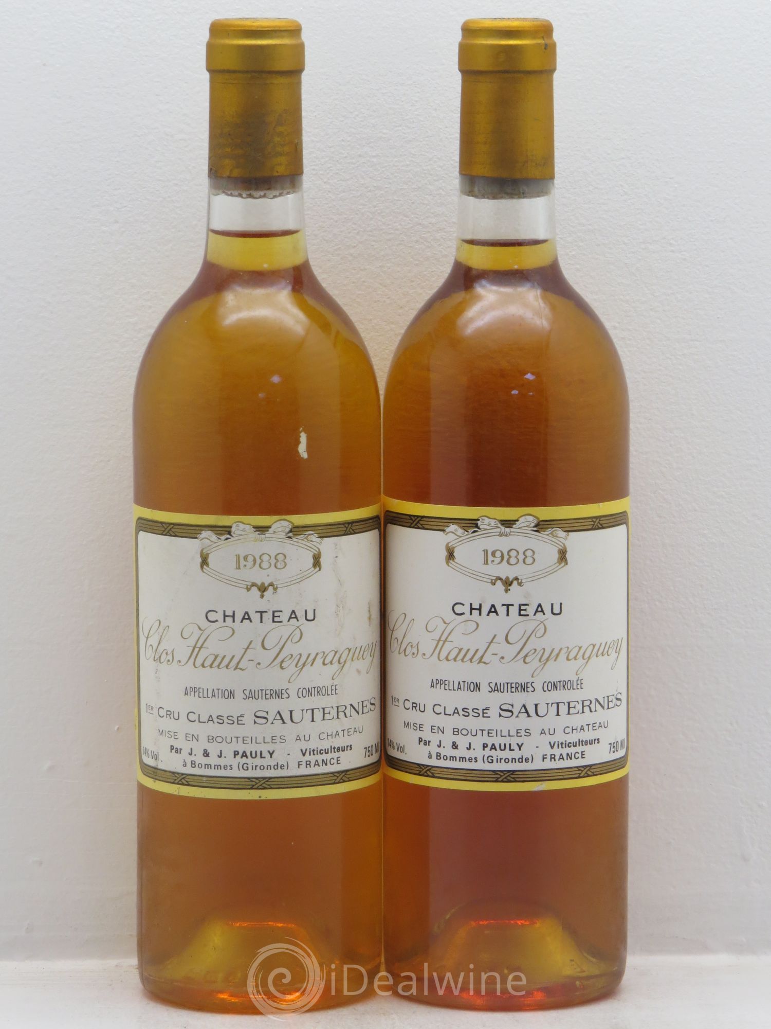 Clos Haut-Peyraguey 1er Grand Cru Classé 1988 - Lotto di 2 bottiglie - 0
