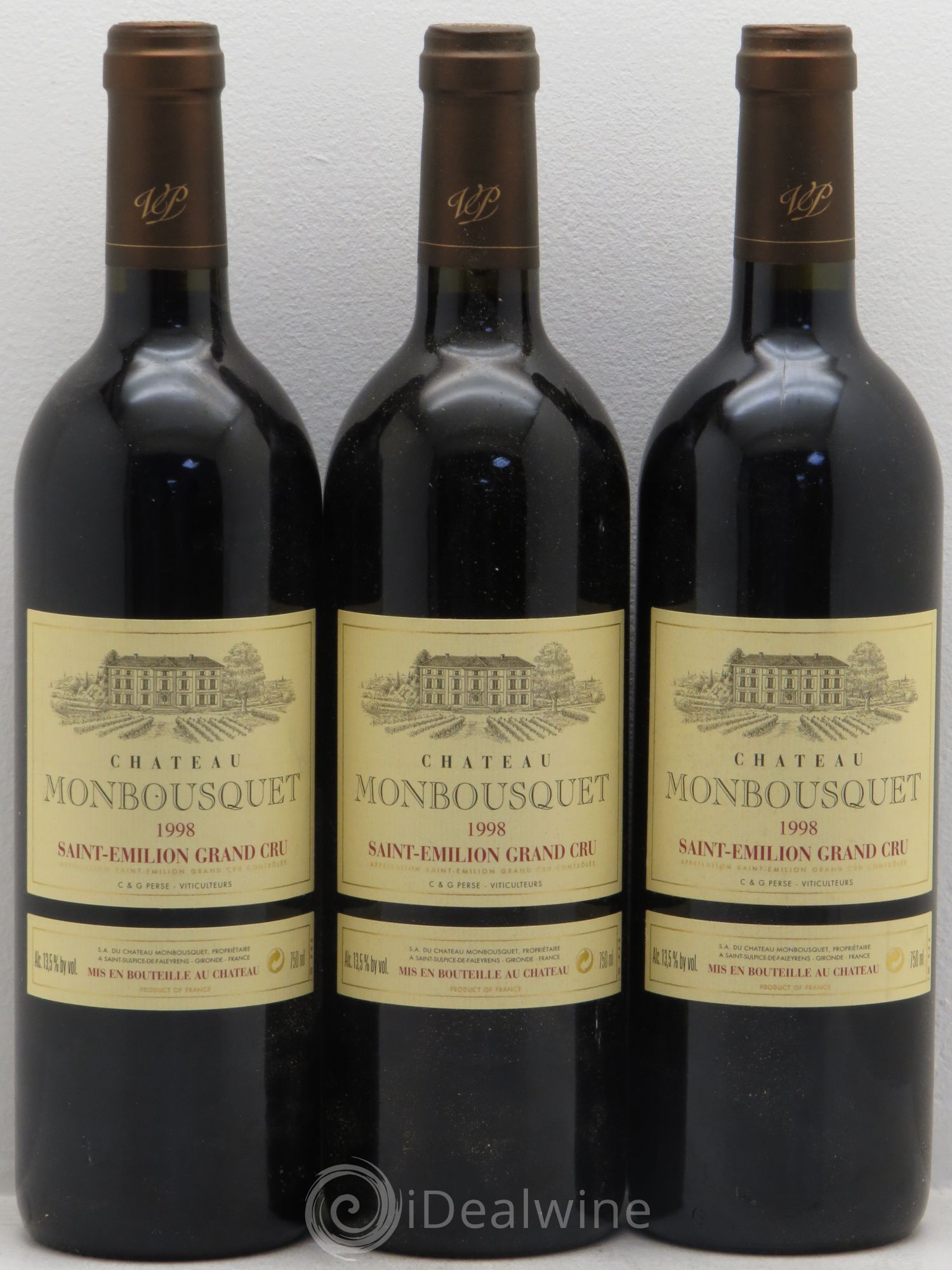 Château Monbousquet Grand Cru Classé 1998 - Lot de 3 bouteilles - 0