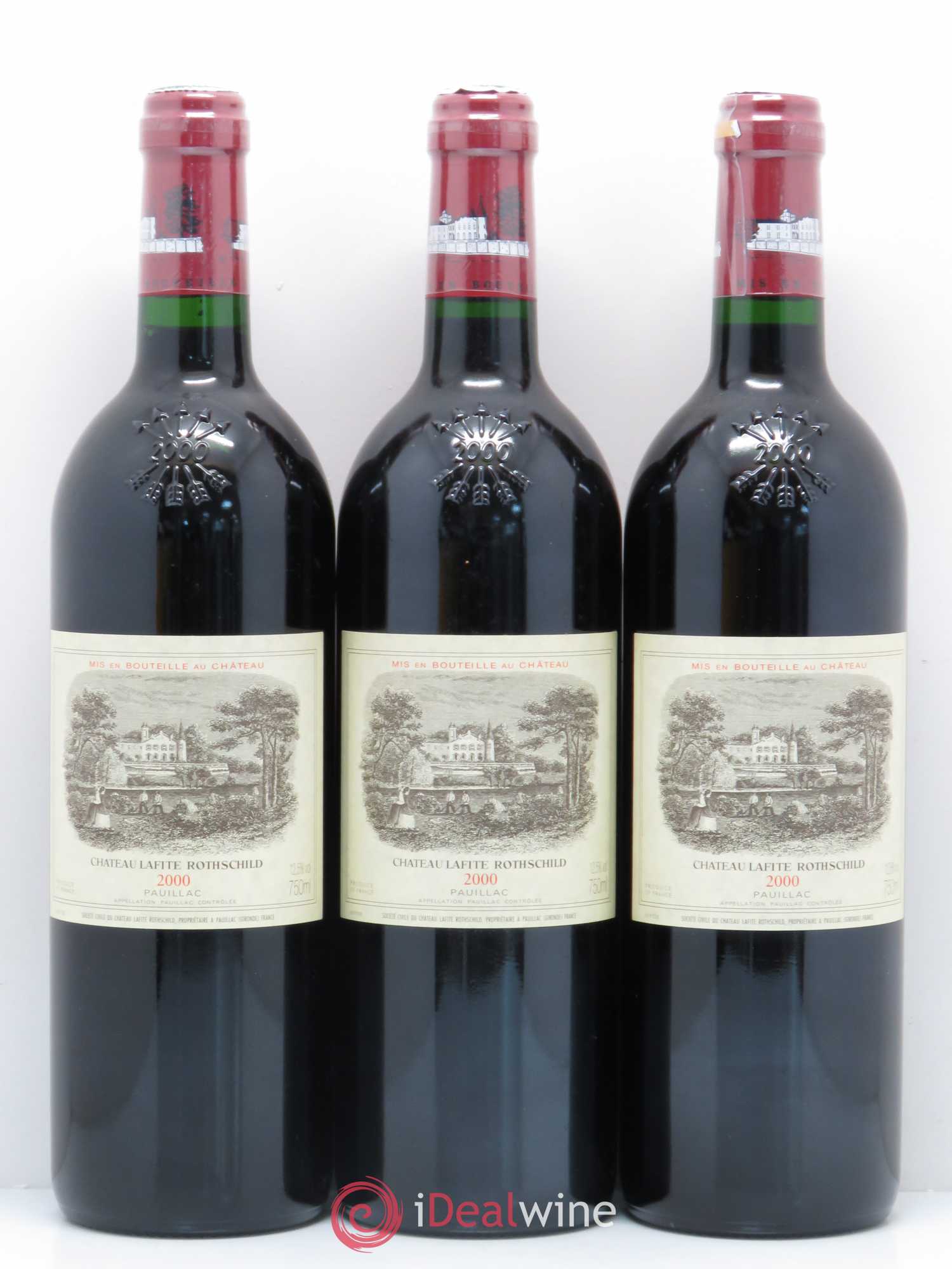 Château Lafite Rothschild 1er Grand Cru Classé 2000 - Lot de 3 bouteilles - 0