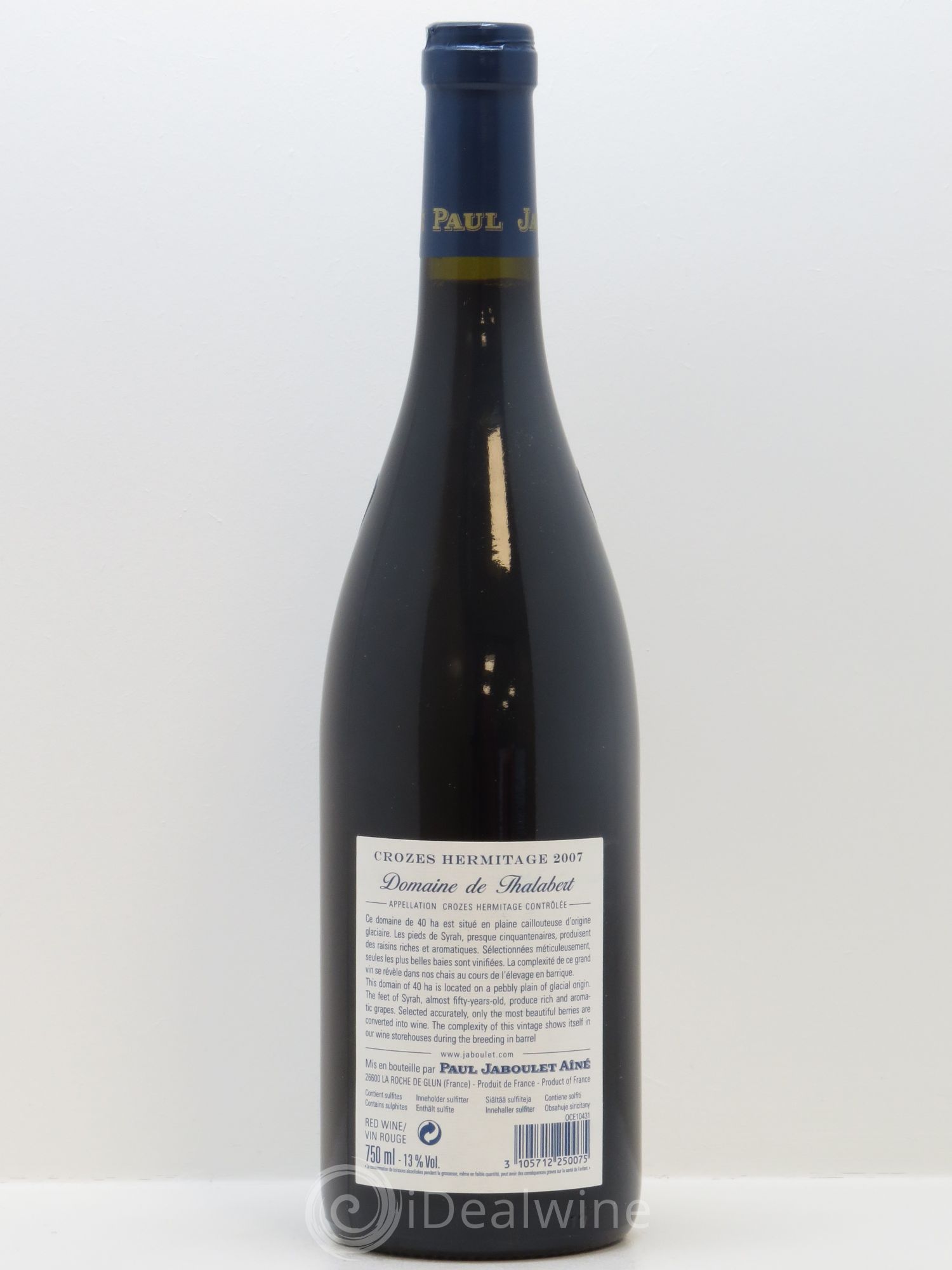 Crozes-Hermitage Domaine de Thalabert Paul Jaboulet Ainé 2007 - Lot de 1 bouteille - 1