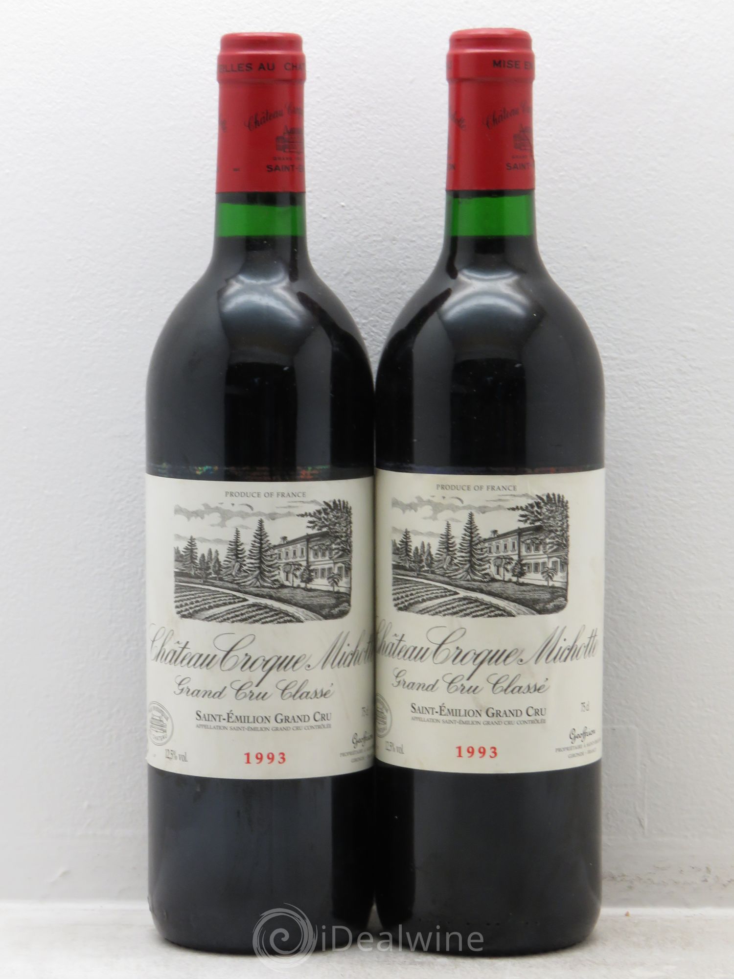 Château Croque Michotte 1993 - Lot de 2 bouteilles - 0