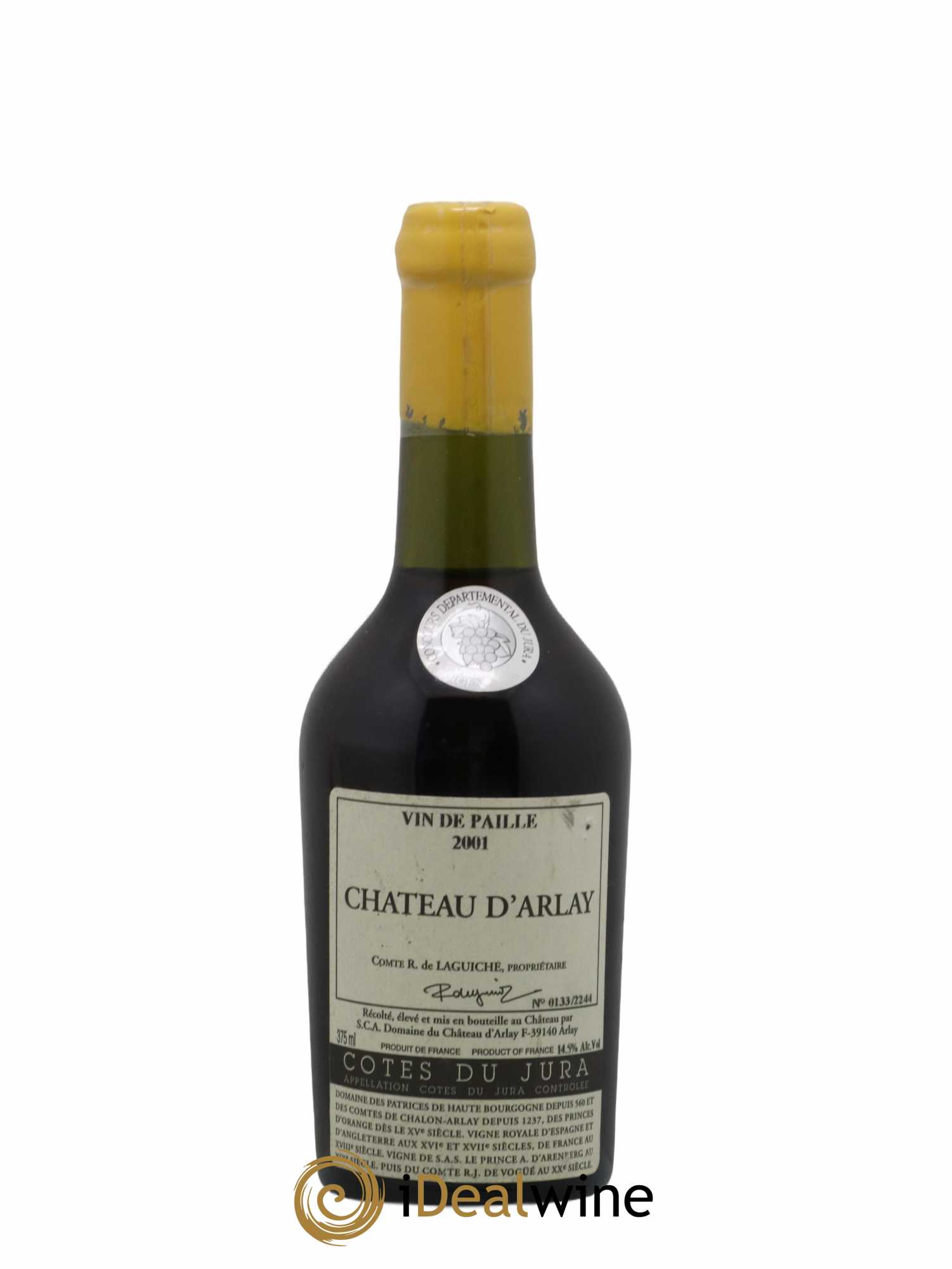 Côtes du Jura Vin de Paille Château d'Arlay 2001 - Lotto di 1 mezza bottiglia - 0