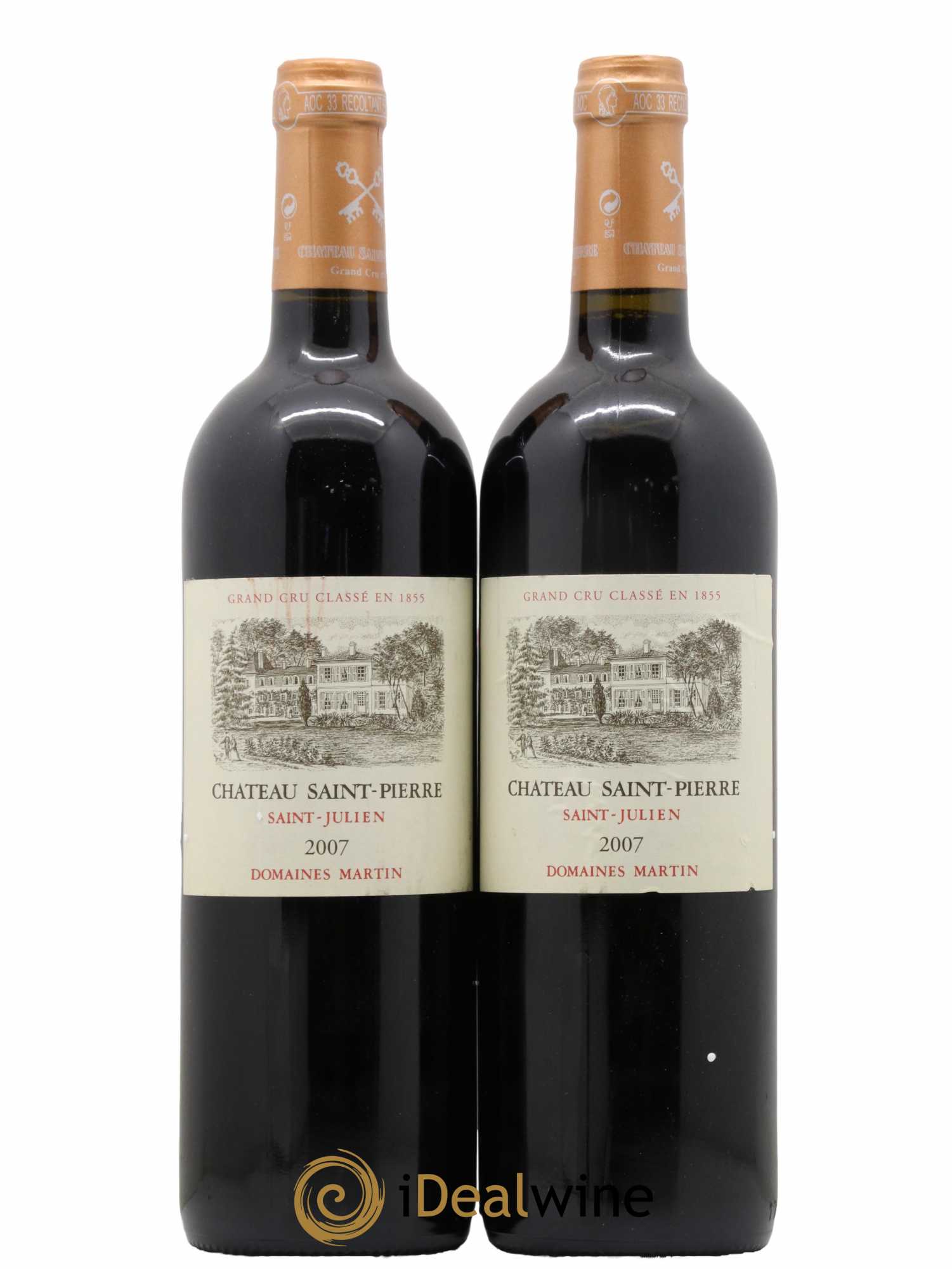 Château Saint-Pierre 4ème Grand Cru Classé 2007 - Lot of 2 bottles - 0
