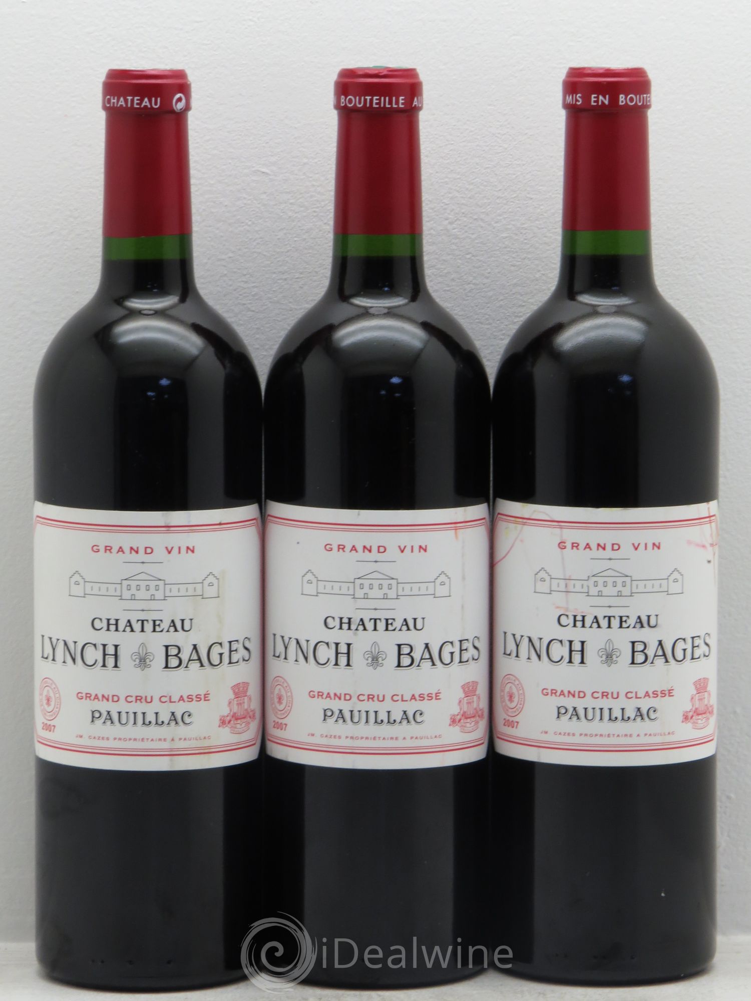 Château Lynch Bages 5ème Grand Cru Classé 2007 - Lot de 3 bouteilles - 0
