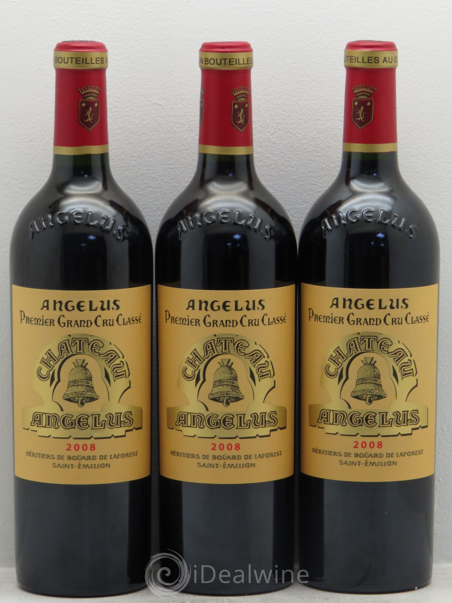 Château Angélus 1er Grand Cru Classé A 2008 - Lot de 3 bouteilles - 0