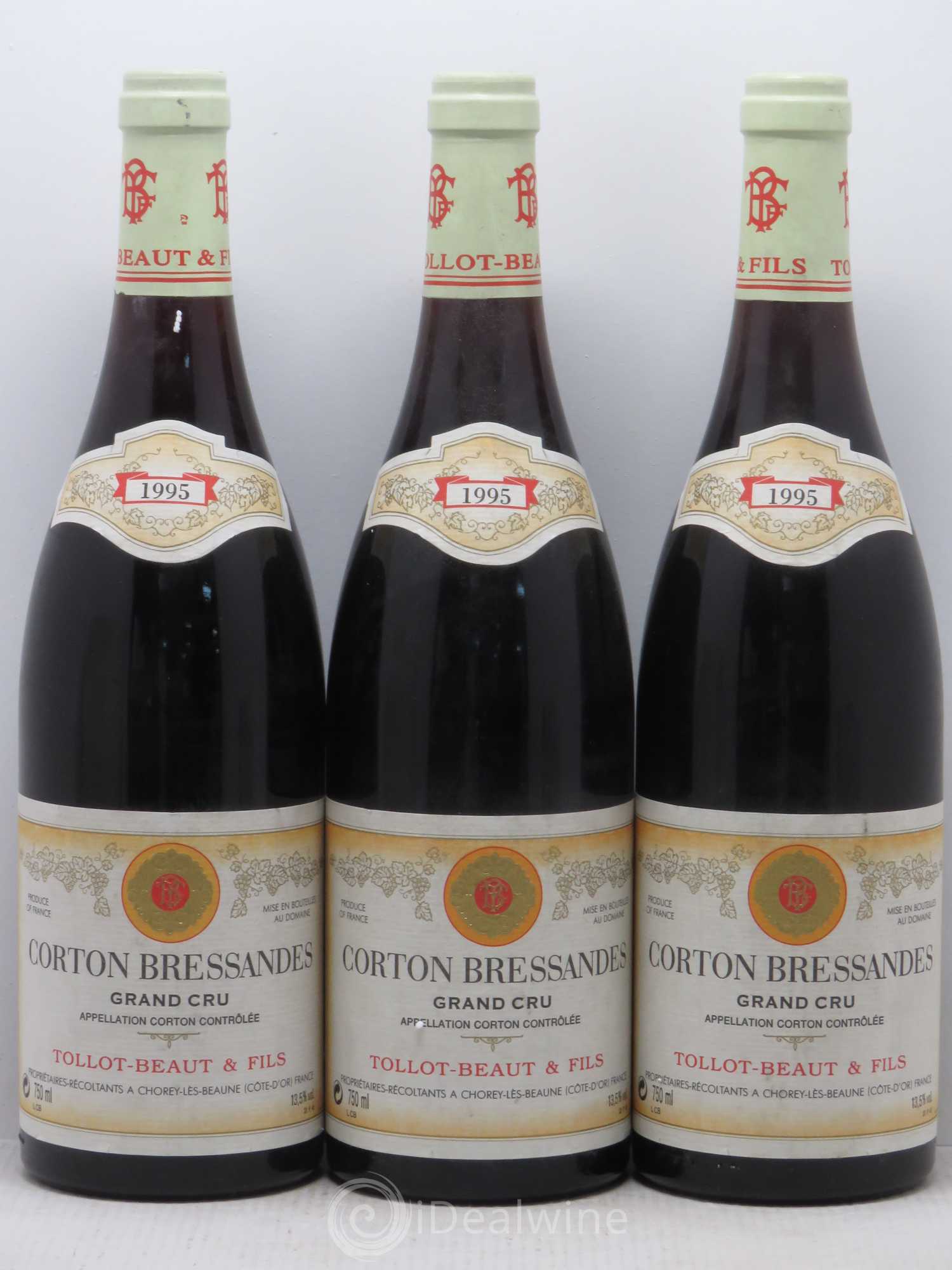 Corton-Bressandes Grand Cru Tollot Beaut (Domaine) 1995 - Lot de 3 bouteilles - 0