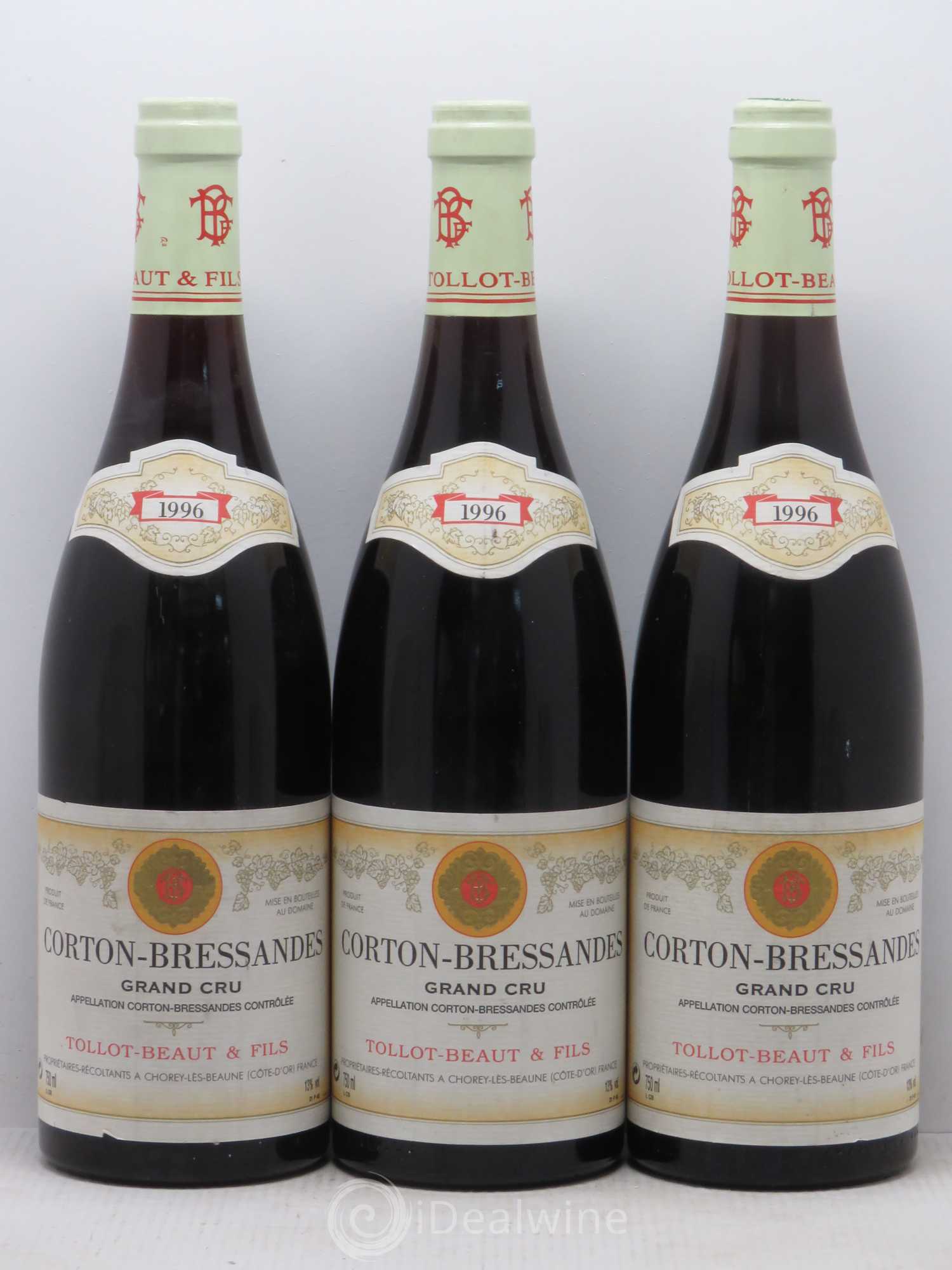 Corton-Bressandes Grand Cru Tollot Beaut (Domaine) 1996 - Lot de 3 bouteilles - 0