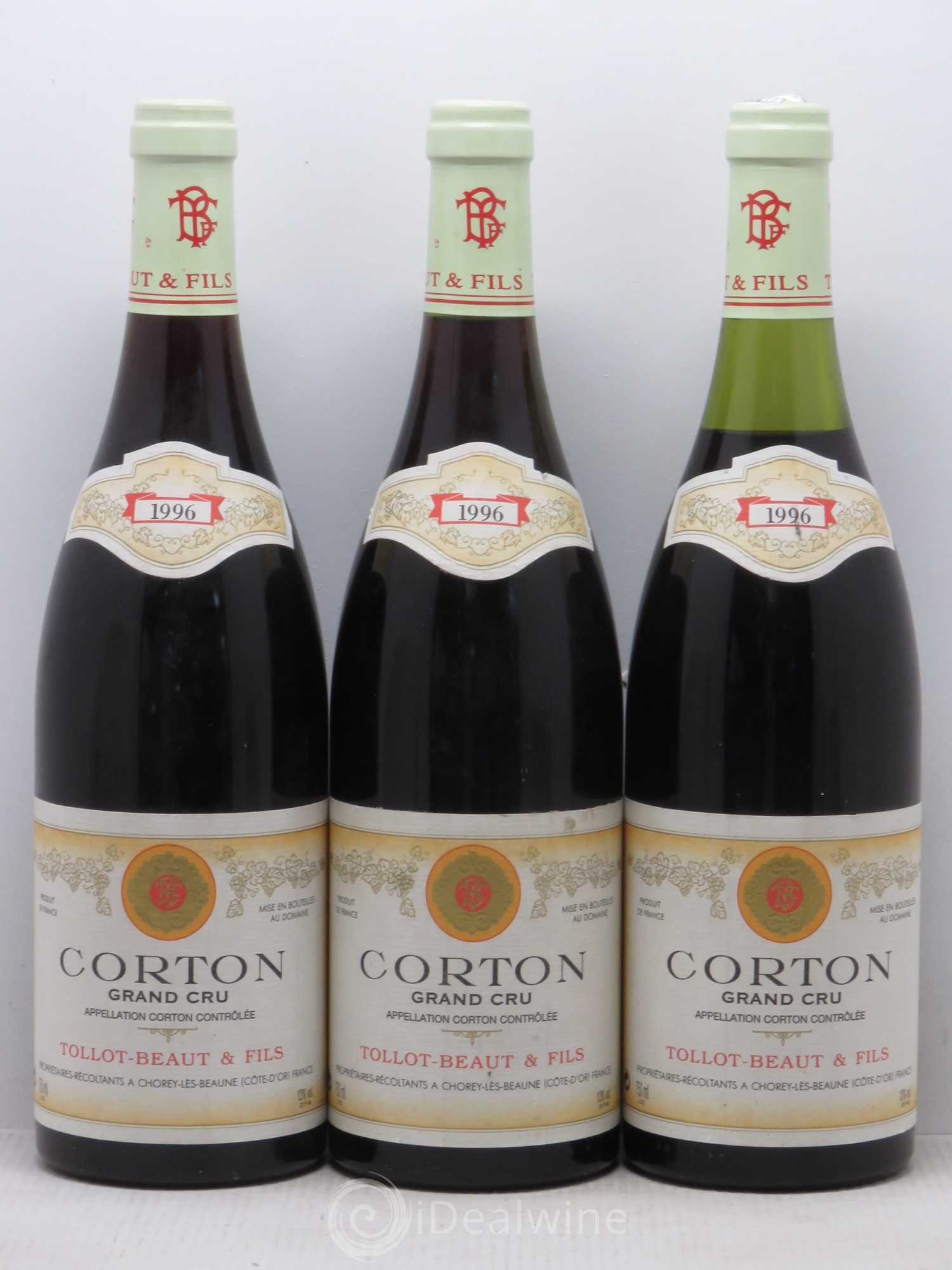 Corton Grand Cru Tollot Beaut (Domaine) 1996 - Lot de 3 bouteilles - 0