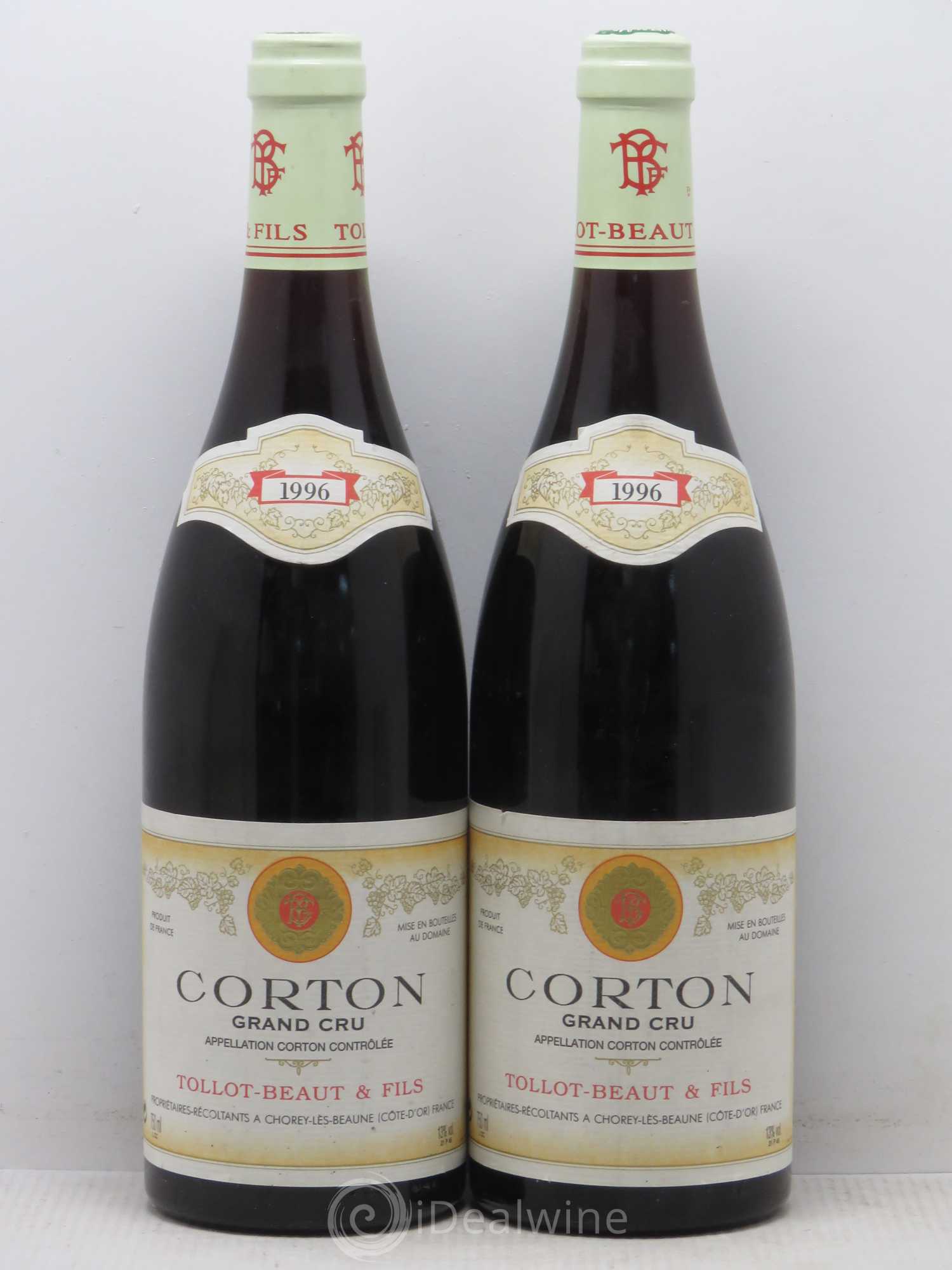 Corton Grand Cru Tollot Beaut (Domaine) 1996 - Lot de 2 bouteilles - 0
