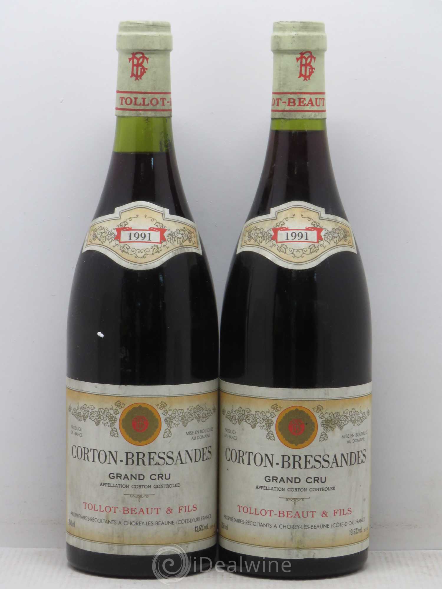 Corton-Bressandes Grand Cru Tollot Beaut (Domaine) 1991 - Lotto di 2 bottiglie - 0