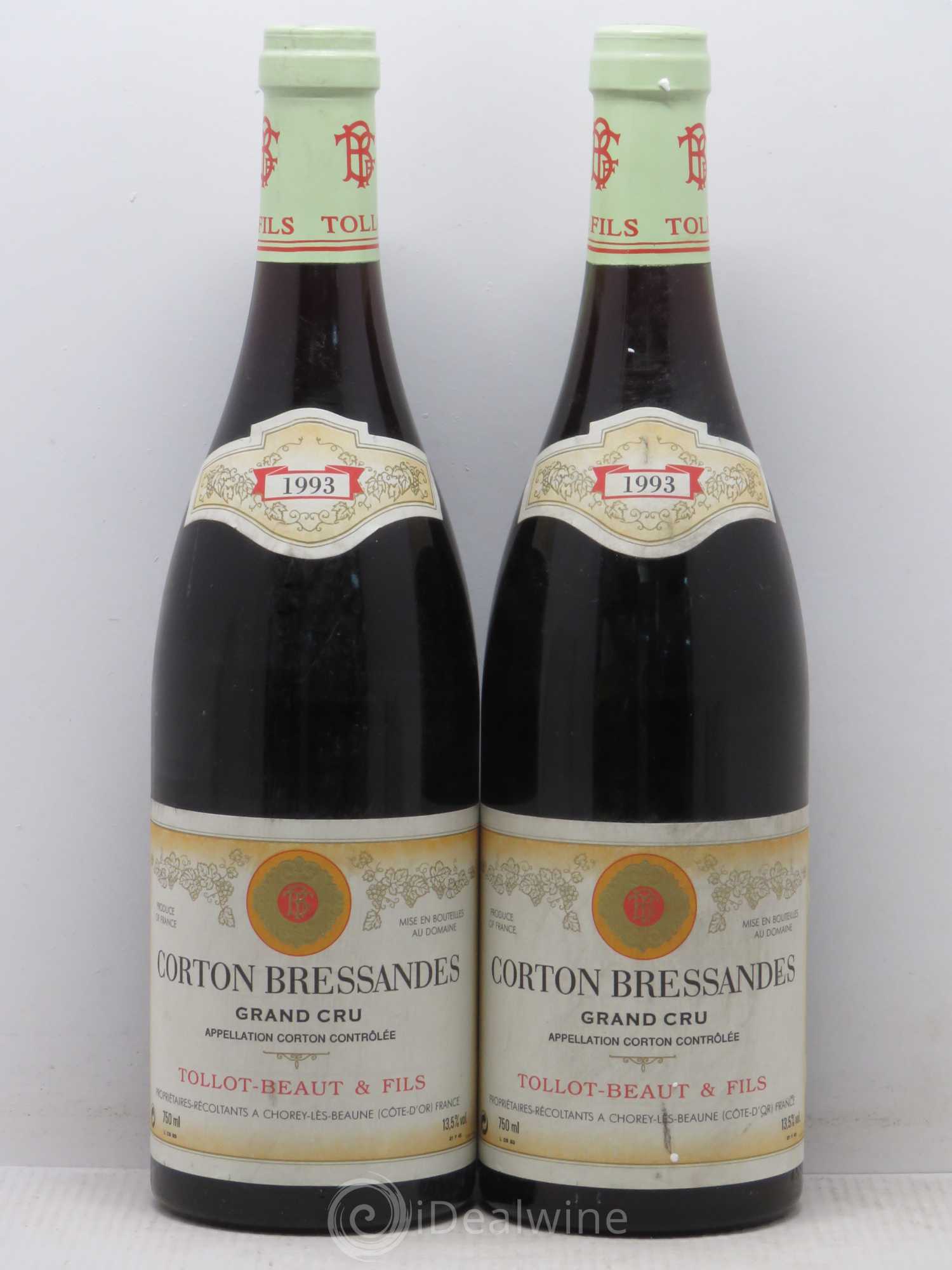 Corton-Bressandes Grand Cru Tollot Beaut (Domaine) 1993 - Lot de 2 bouteilles - 0