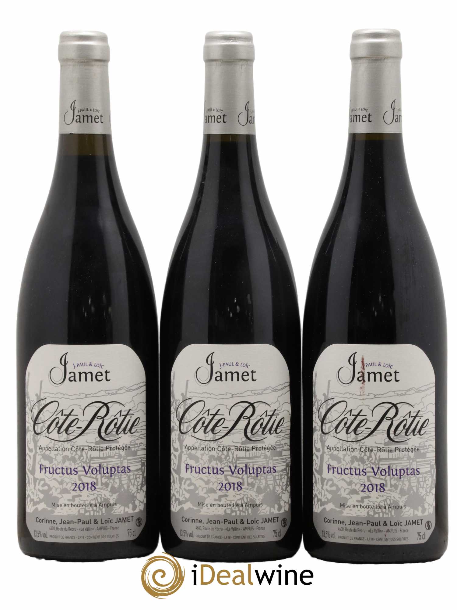 Côte-Rôtie Fructus Voluptas Jamet (Domaine) 2018 - Lot de 3 bouteilles - 0