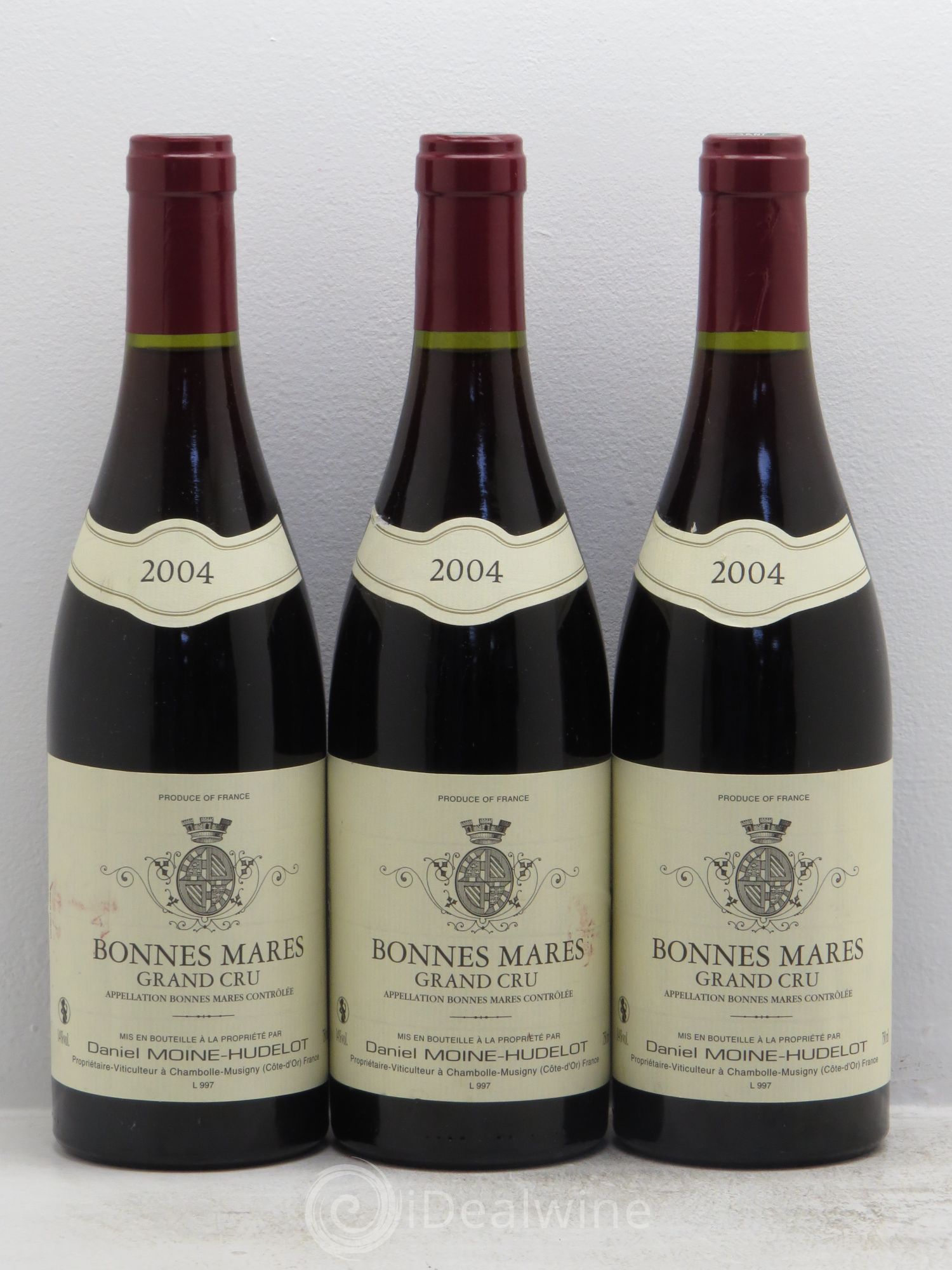 Bonnes-Mares Grand Cru Moine-Hudelot (Domaine) (sans prix de réserve) 2004 - Lot de 3 bouteilles - 0