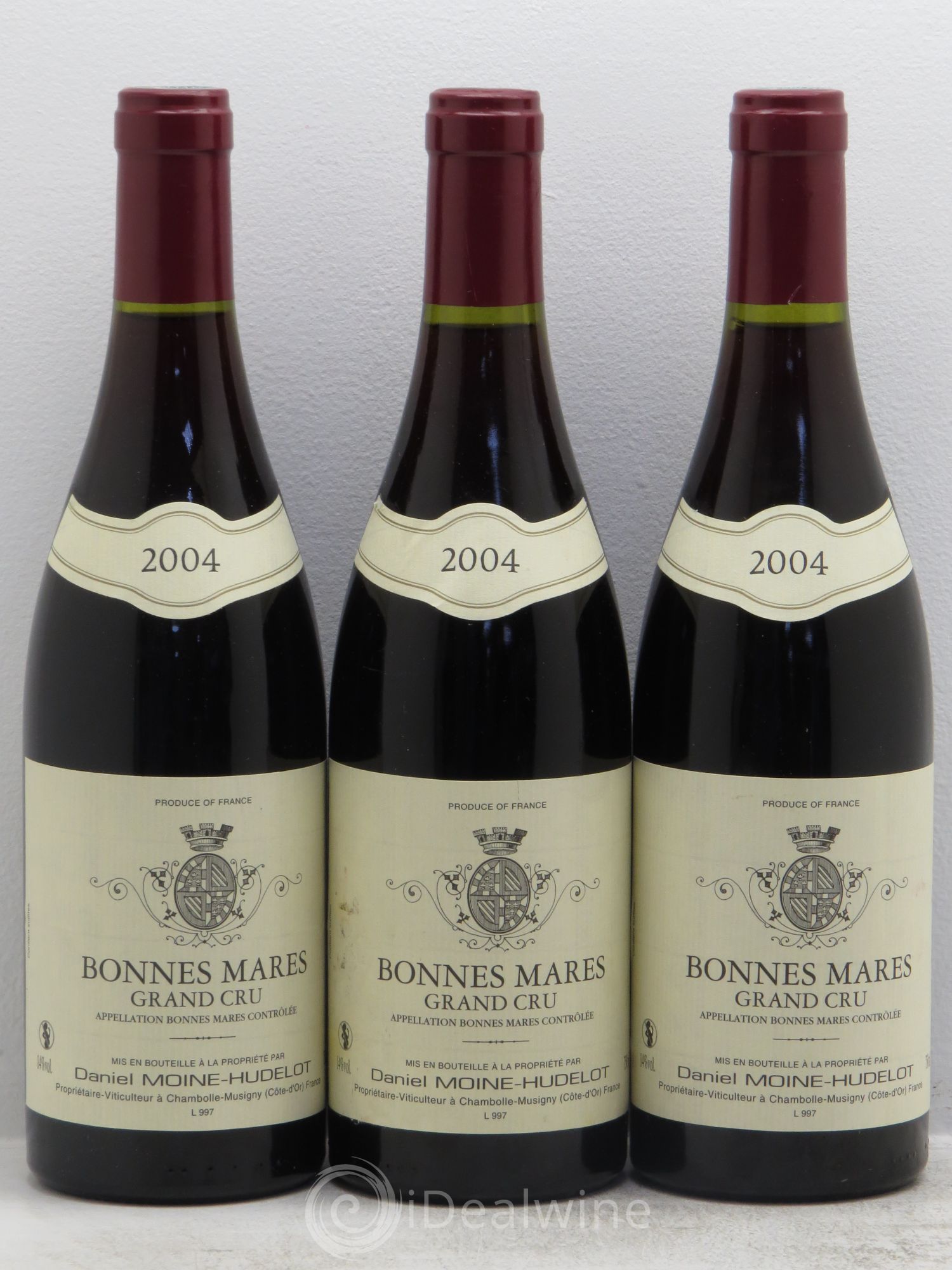 Bonnes-Mares Grand Cru Moine-Hudelot (Domaine) (sans prix de réserve) 2004 - Lot de 3 bouteilles - 0