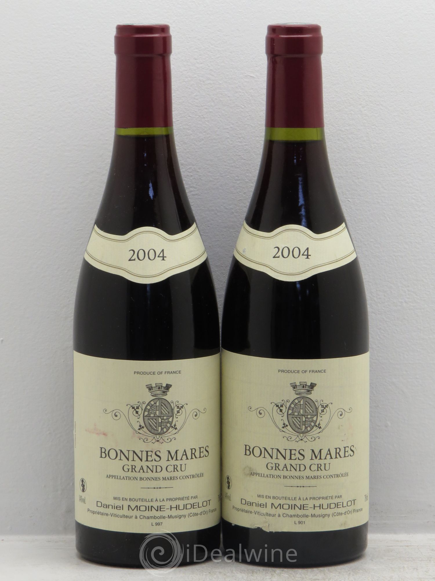 Bonnes-Mares Grand Cru Moine-Hudelot (Domaine) (sans prix de réserve) 2004 - Lot de 2 bouteilles - 0