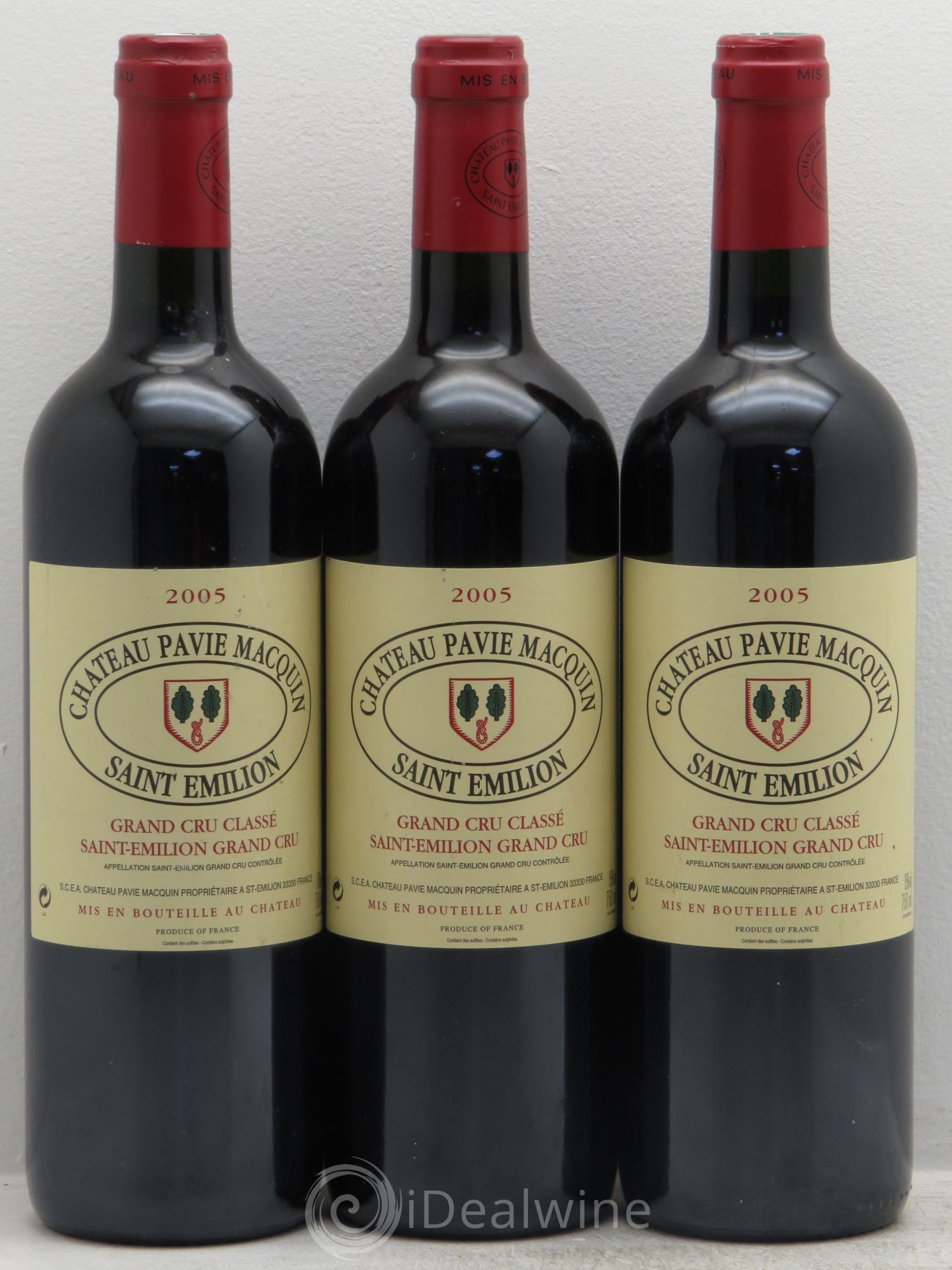 Château Pavie Macquin 1er Grand Cru Classé B 2005 - Lot de 3 bouteilles - 0