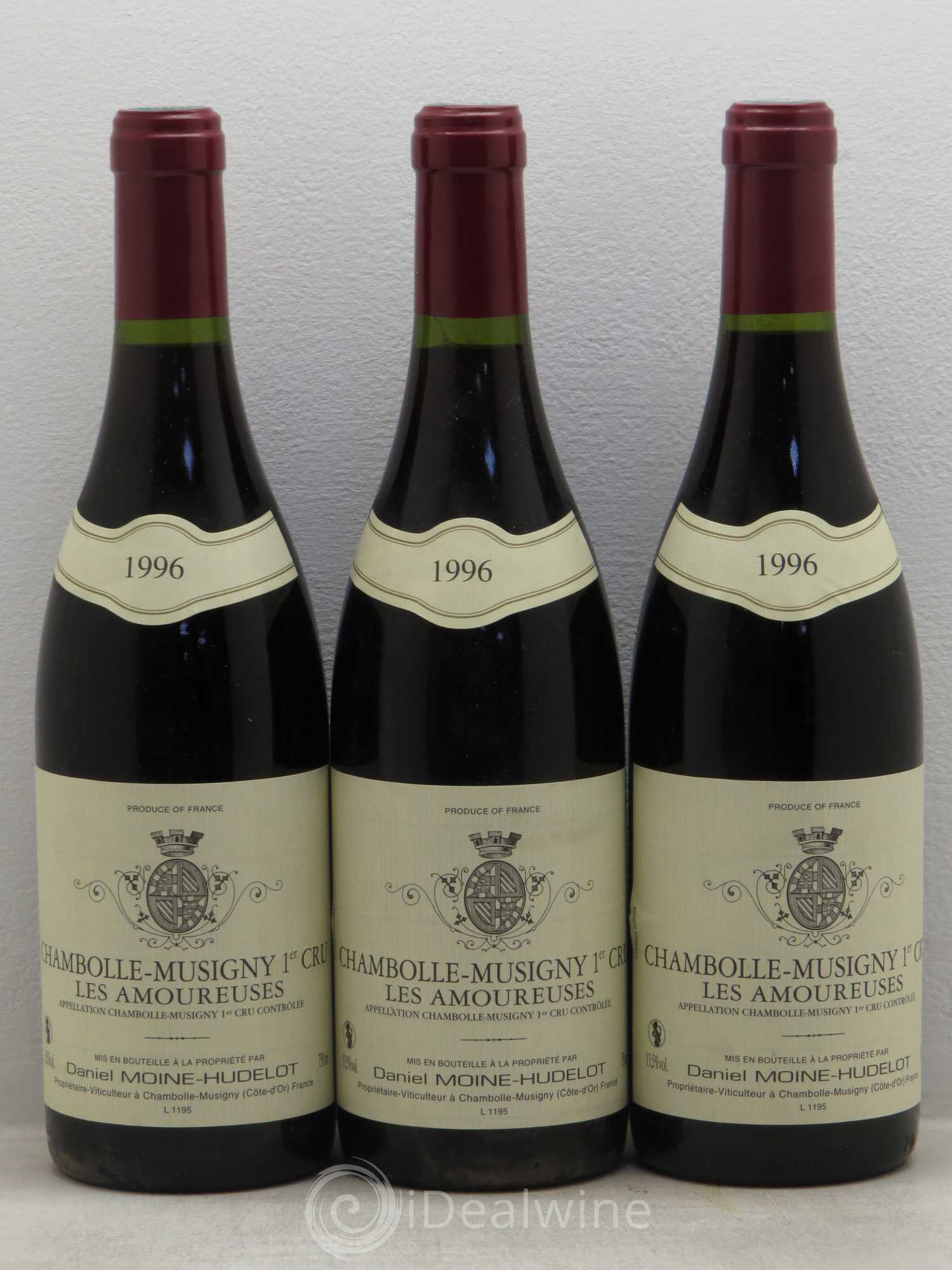 Chambolle-Musigny 1er Cru Les Amoureuses Moine-Hudelot (Domaine) 1996 - Lot de 3 bouteilles - 0